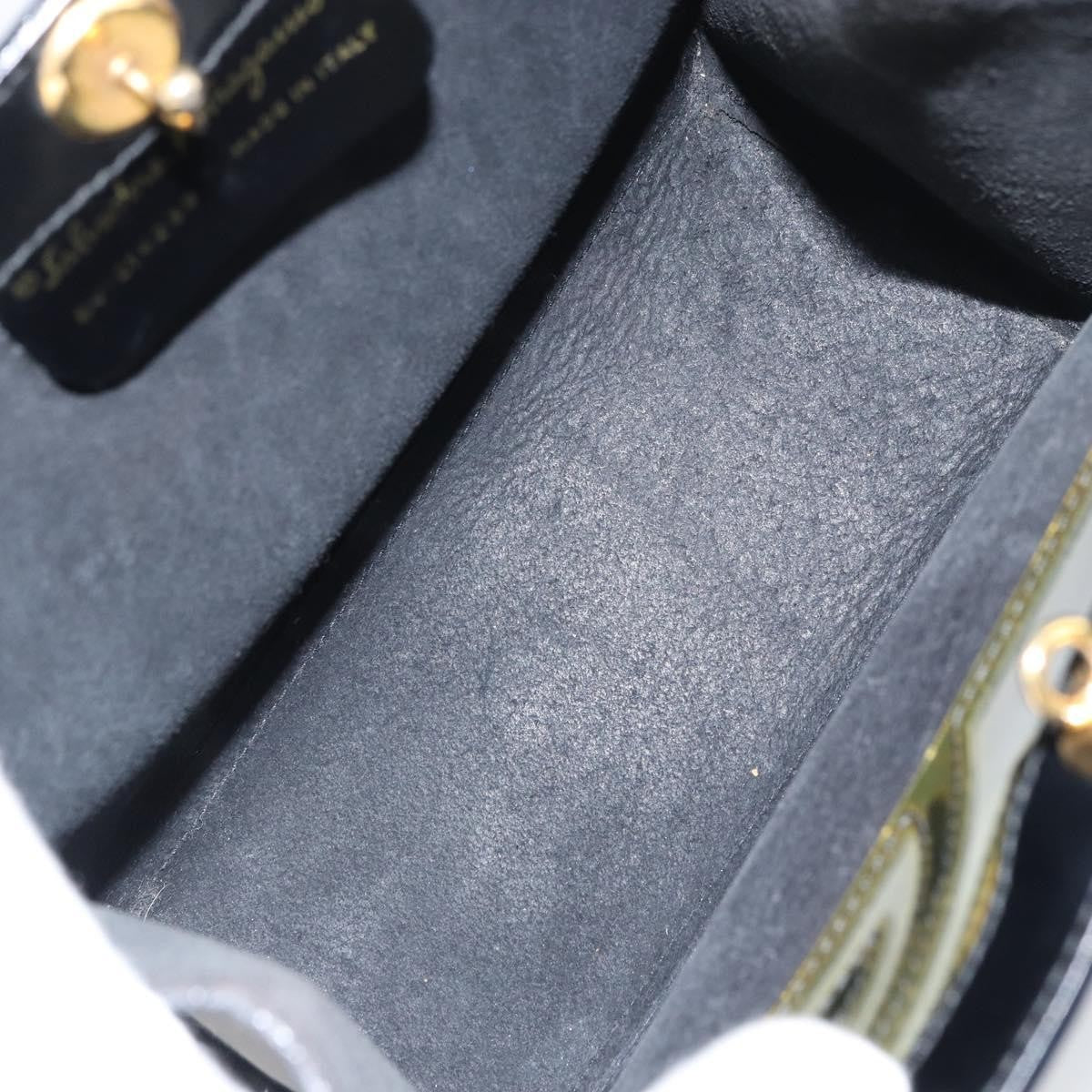 Salvatore Ferragamo Vintage Handbag Patent Leather Black Patent_Leather Handbag (Pre-Owned)