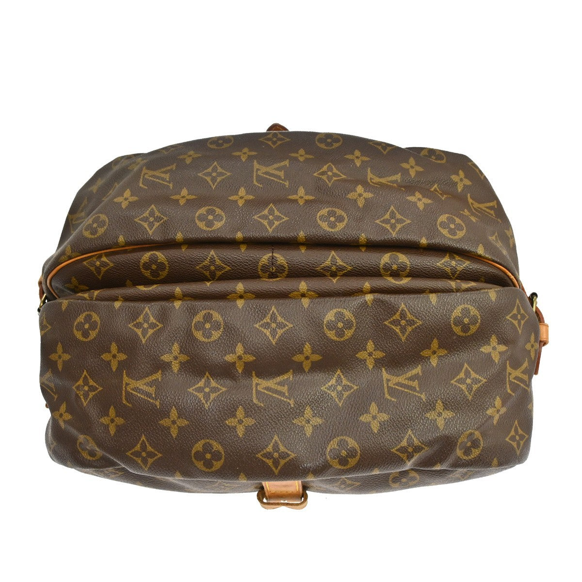 Louis Vuitton Saumur Handbag Monogram Canvas Brown Canvas Shoulder Bag Bag (Pre-Owned)