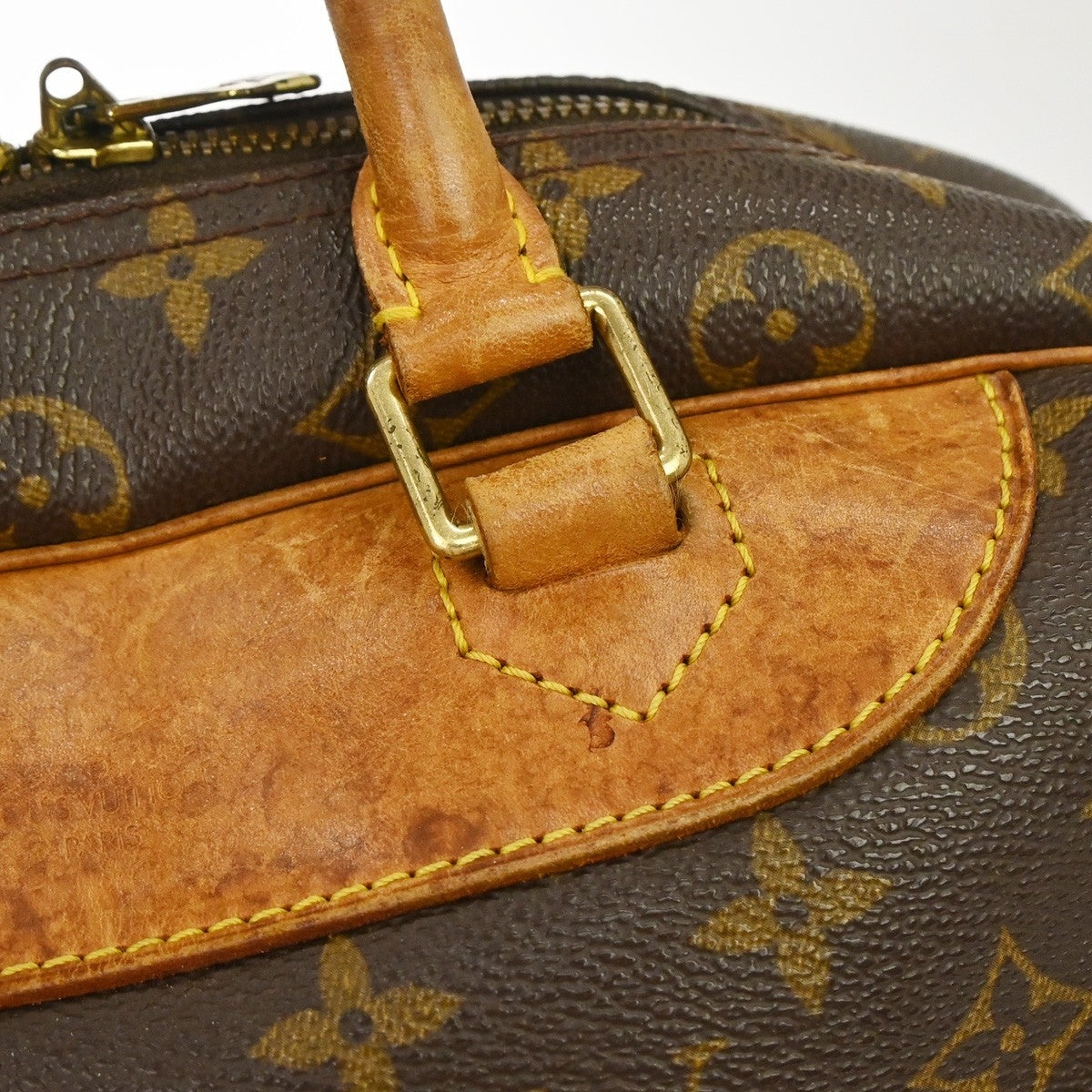 Louis Vuitton Deauville Handbag Monogram Canvas Brown Canvas Handbag (Pre-Owned)