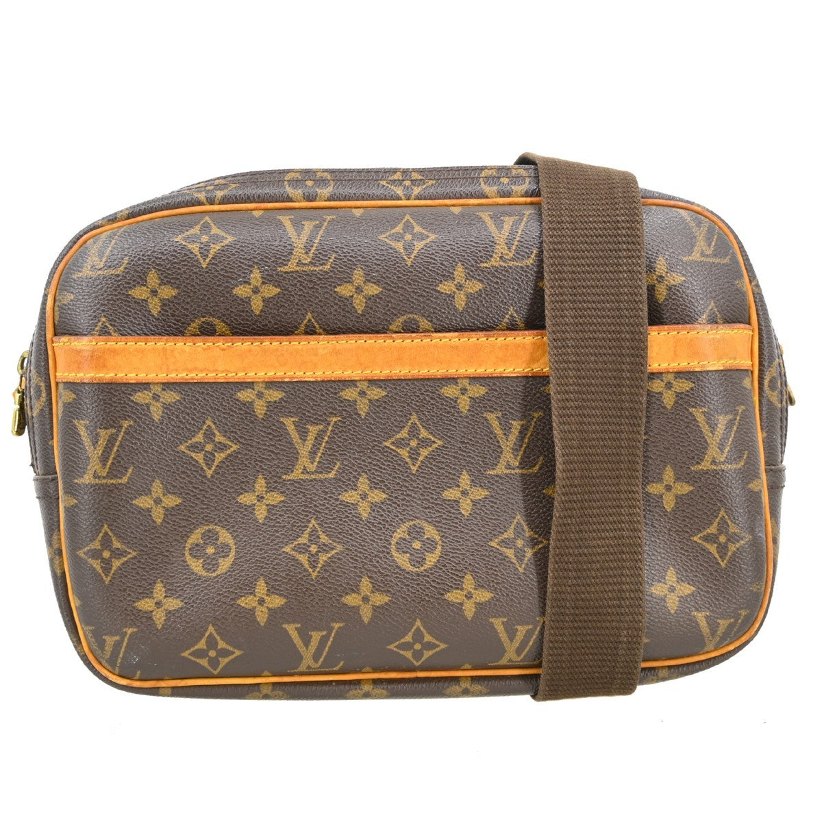 Louis Vuitton Reporter Bag Monogram Canvas Brown Canvas Shoulder Bag Bag (Pre-Owned)