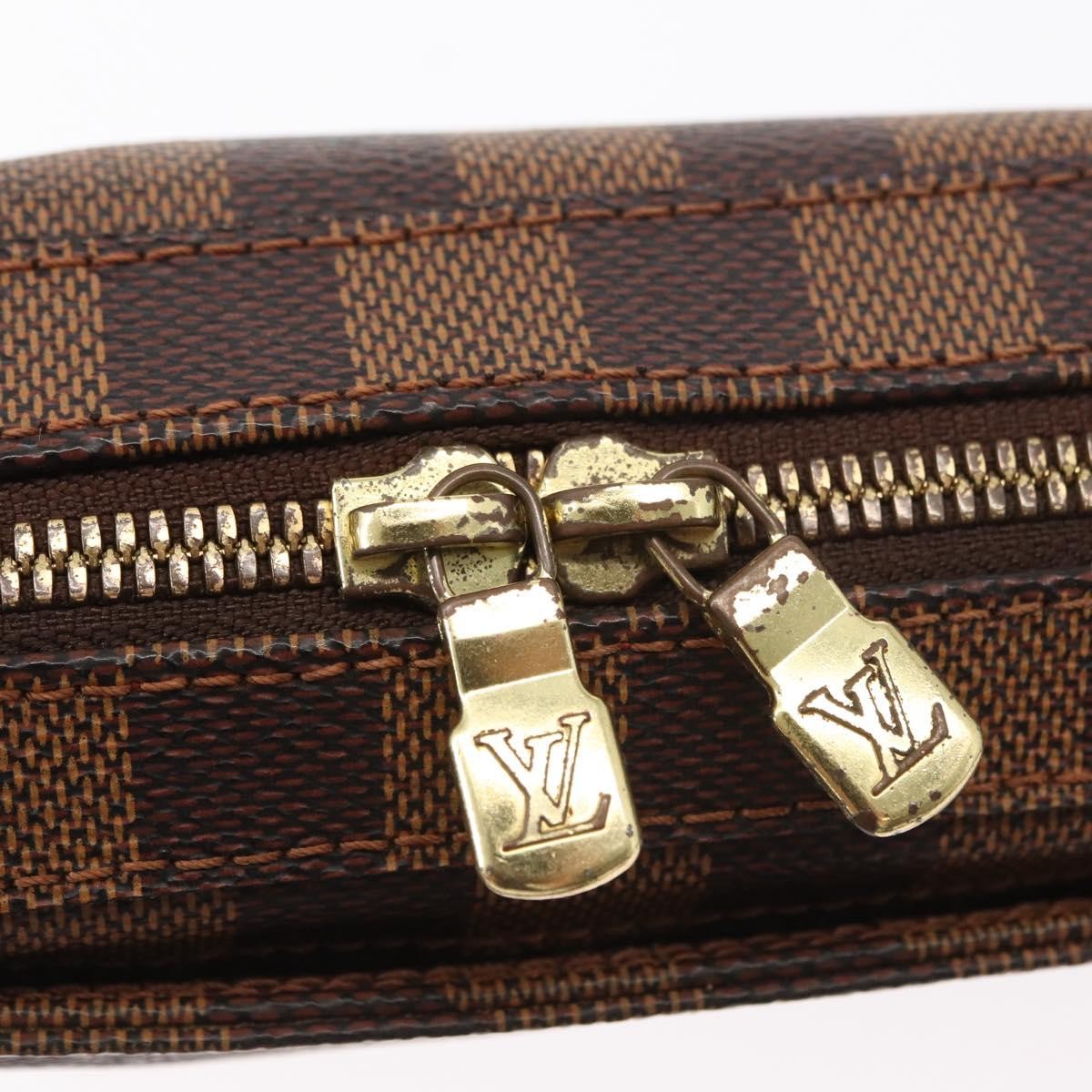 Louis Vuitton Geronimos Waist Bag Damier Brown Canvas Shoulder Bag Bag (Pre-Owned)