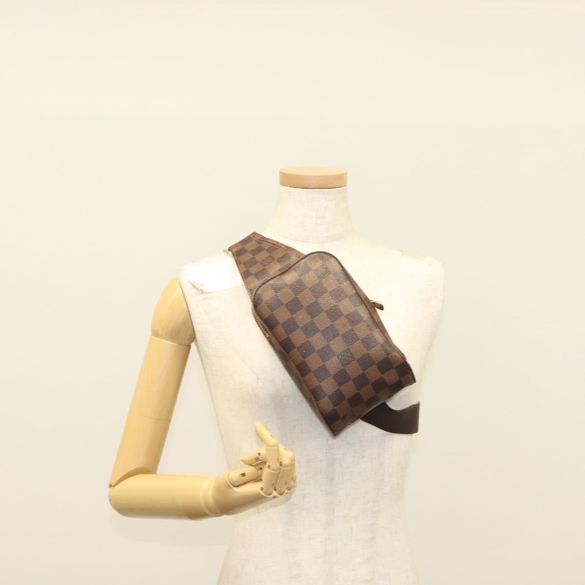 Louis Vuitton Geronimos Waist Bag Damier Brown Canvas Clutche & Pouche Bag (Pre-Owned)