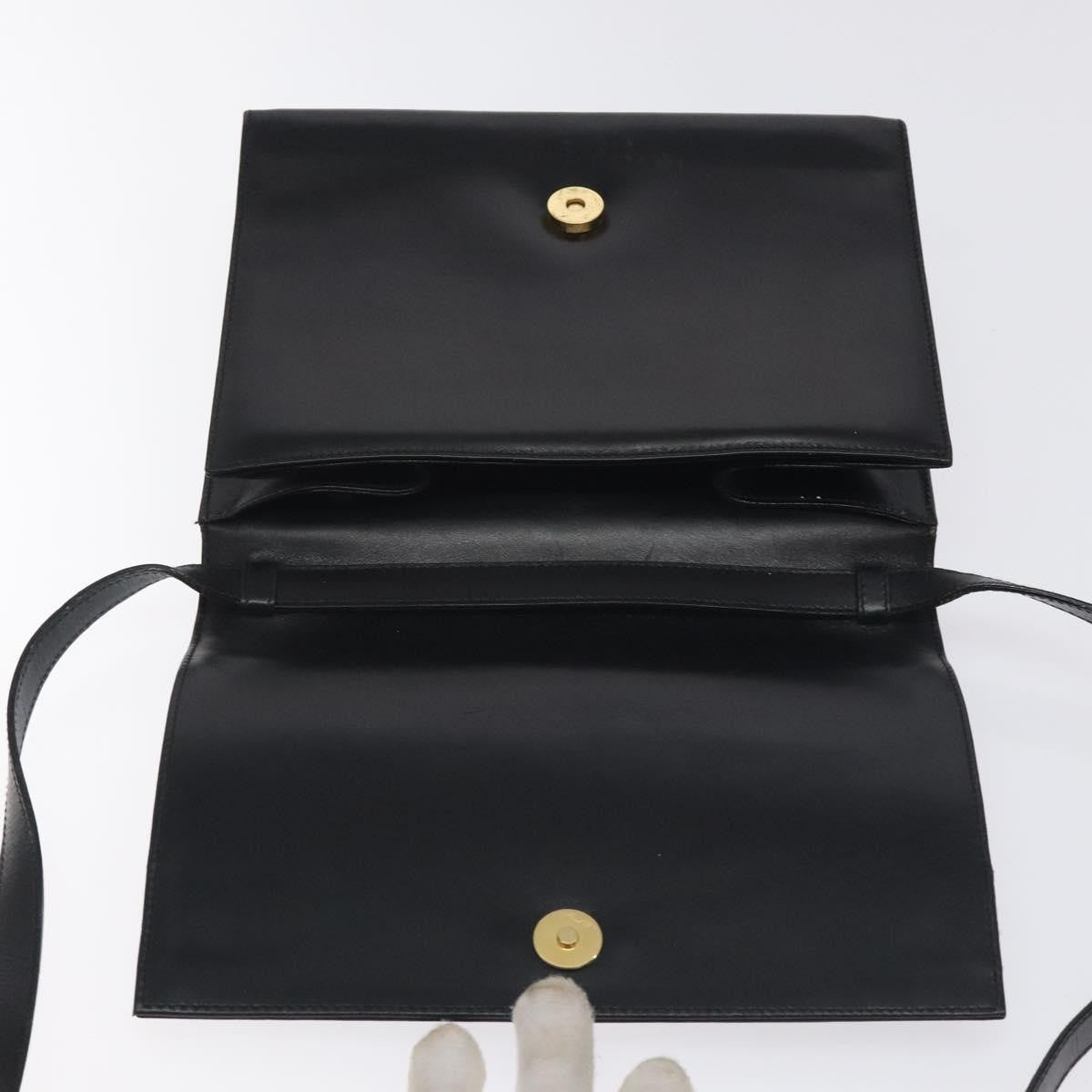 Salvatore Ferragamo Vara Shoulder Bag Leather Black Leather Shoulder Bag Bag (Pre-Owned)