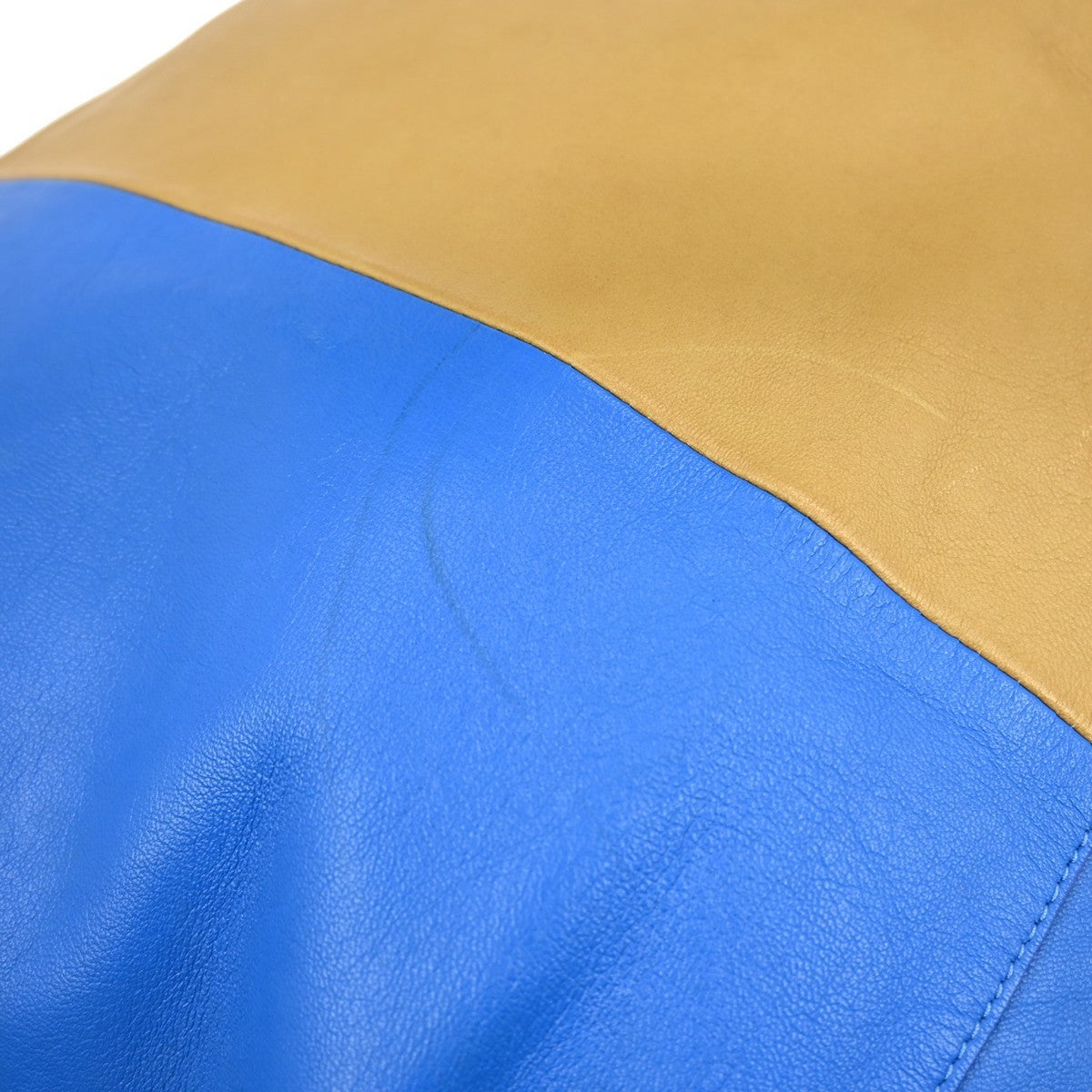 Celine Vertical Bi-Cabas Tote Leather Blue Leather Tote Bag Bag (Pre-Owned)