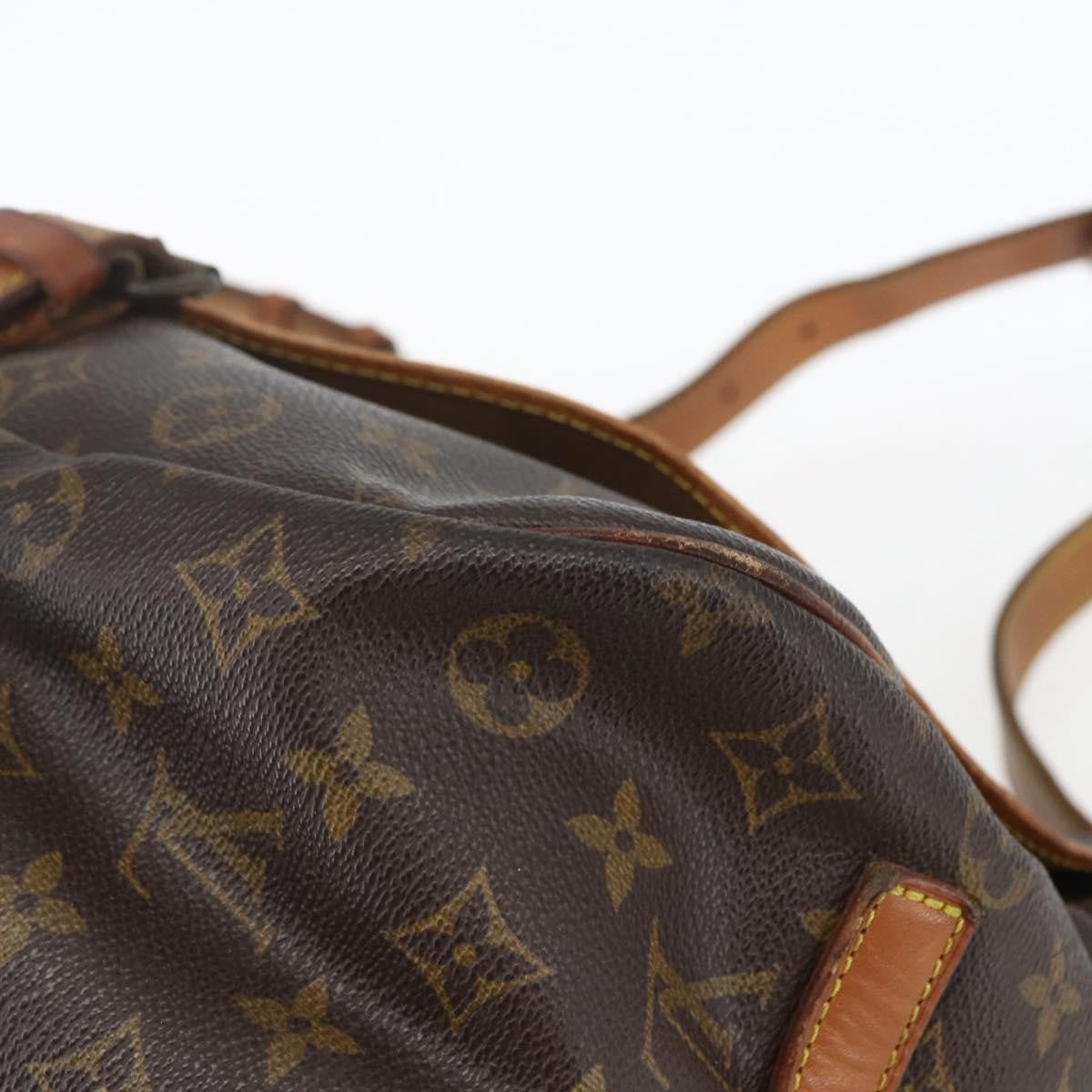 Louis Vuitton Saumur Handbag Monogram Canvas Brown Canvas Shoulder Bag Bag (Pre-Owned)
