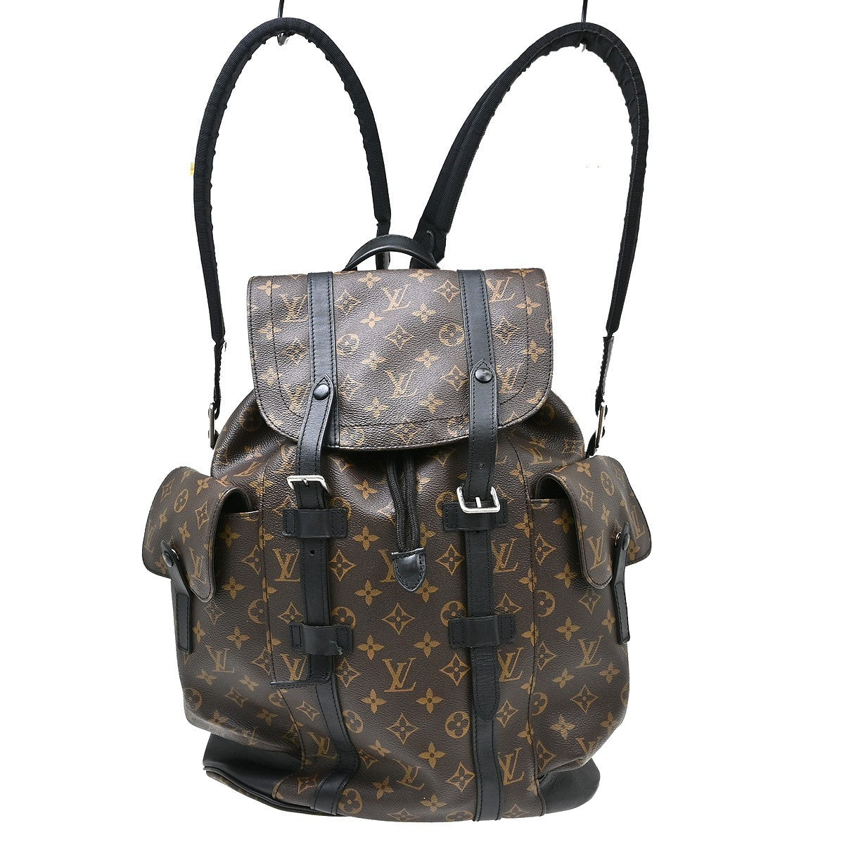 Louis Vuitton Christopher Backpack Macassar Monogram Canvas Brown Canvas Backpack Bag (Pre-Owned)