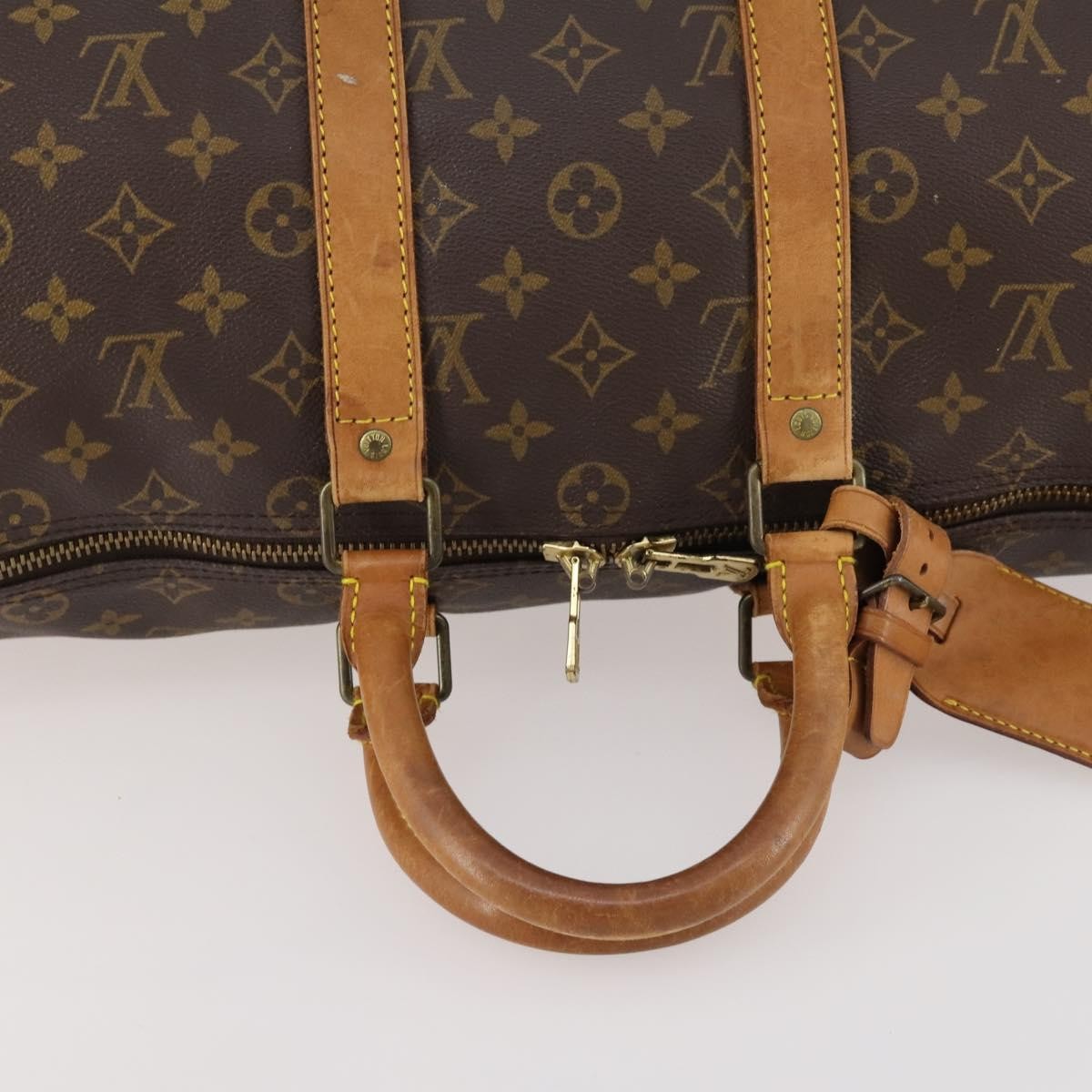 Louis Vuitton Keepall Bandouliere Bag Monogram Canvas Brown Canvas Travel Bag Bag (Pre-Owned)