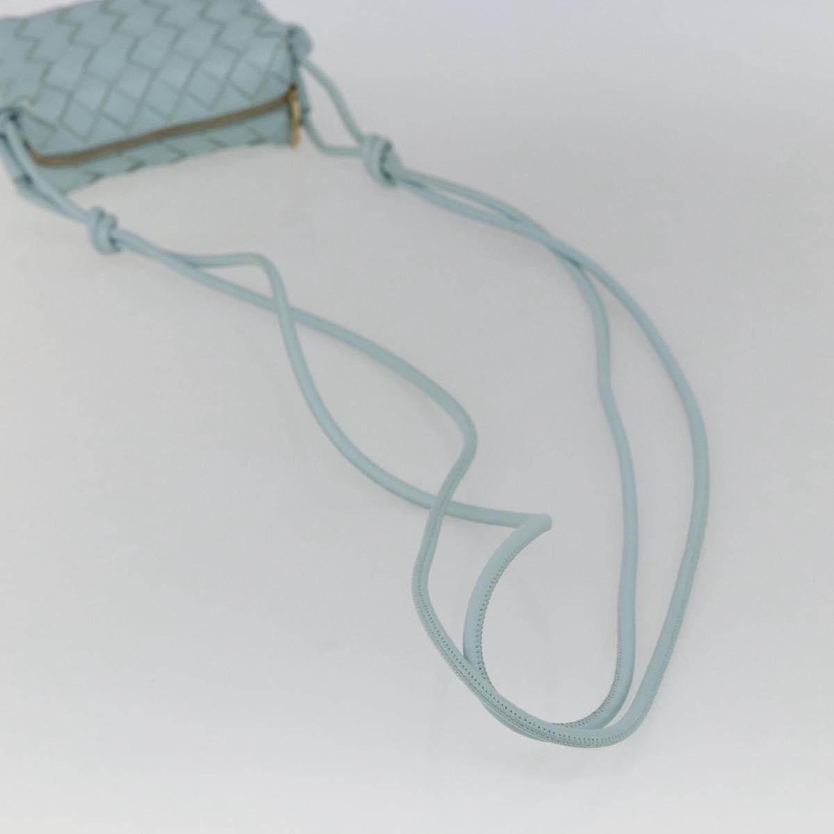 Bottega Veneta Loop Crossbody Bag Intrecciato Nappa Blue Leather Shoulder Bag Bag (Pre-Owned)