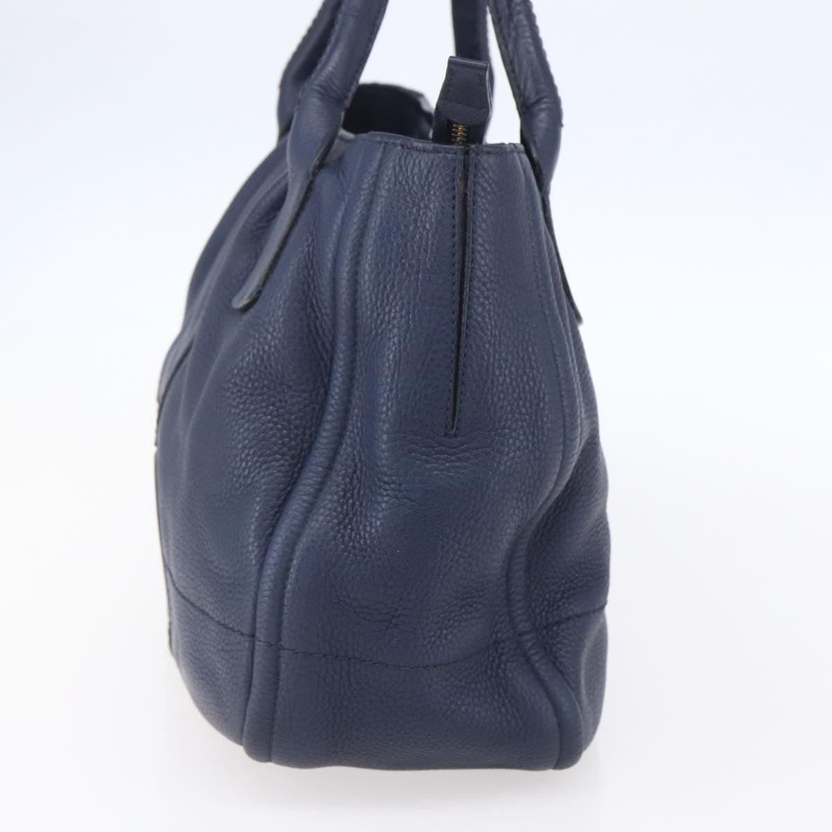 Salvatore Ferragamo Izzie Gancini Embossed Tote Soft Calf Blue Leather Tote Bag Bag (Pre-Owned)