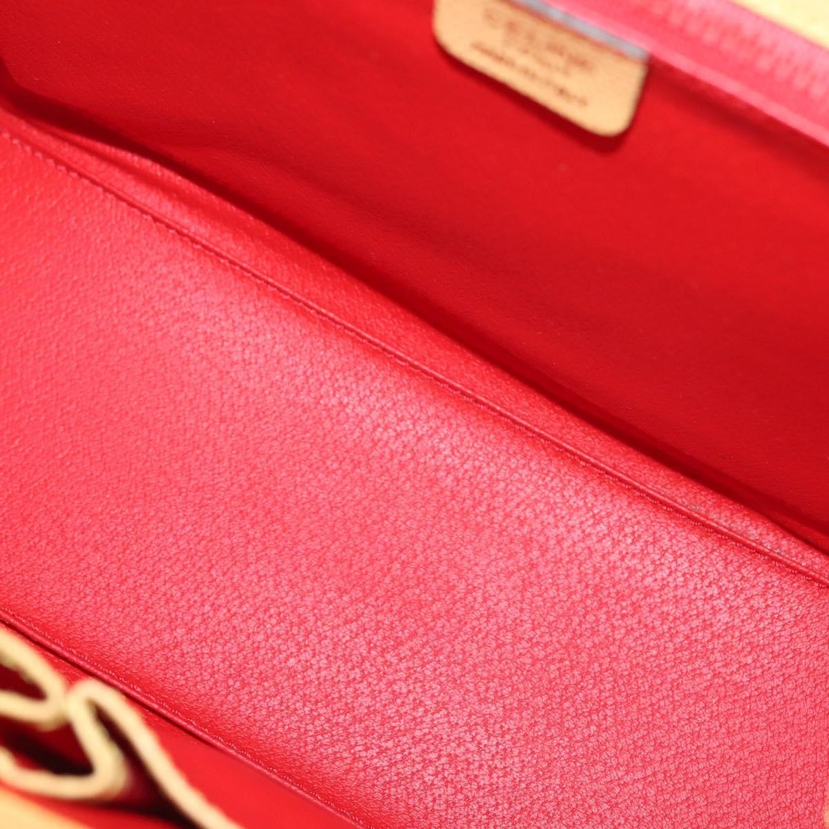 Celine Vintage Convertible Turnlock Top Handle Bag Leather Yellow Leather Bag (Pre-Owned)