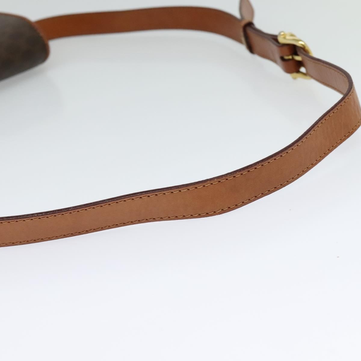 Celine Vintage Macadam Shoulder Bag Canvas And Leather Brown Canvas Shoulder Bag Bag (Pre-Owned)