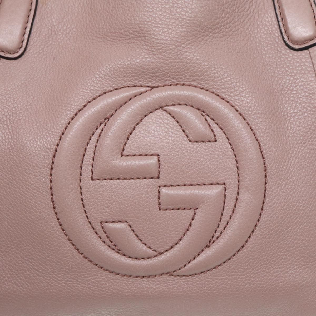 Gucci Soho Convertible Shoulder Bag Leather Pink Leather Tote Bag Bag (Pre-Owned)