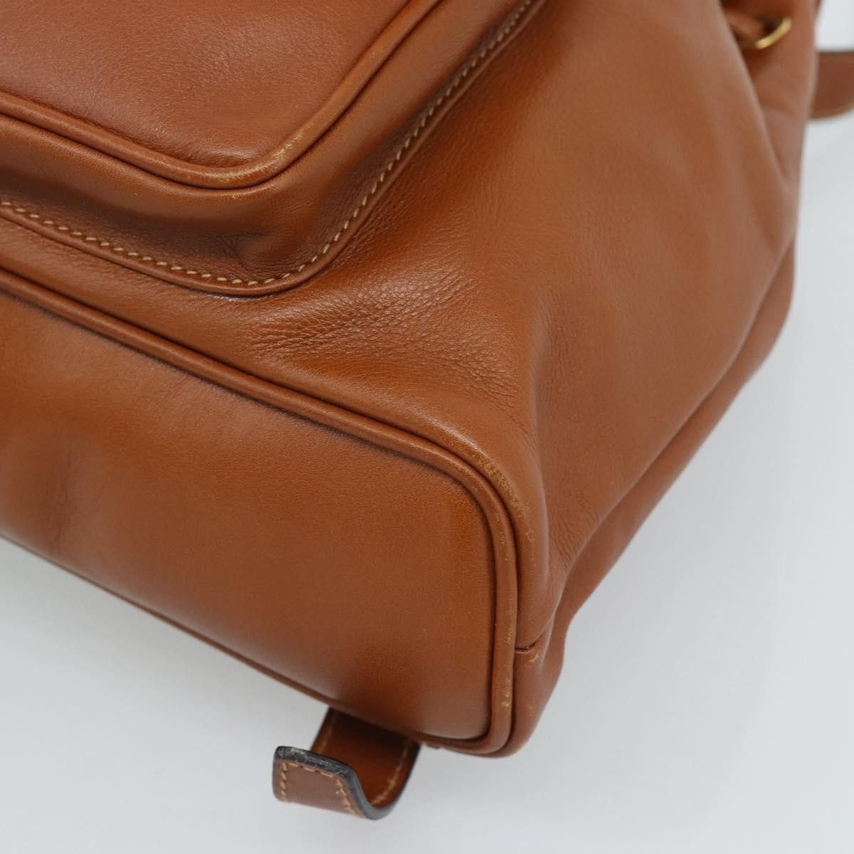 Gucci Vintage Bamboo Backpack Leather Brown Leather Backpack Bag (Pre-Owned)