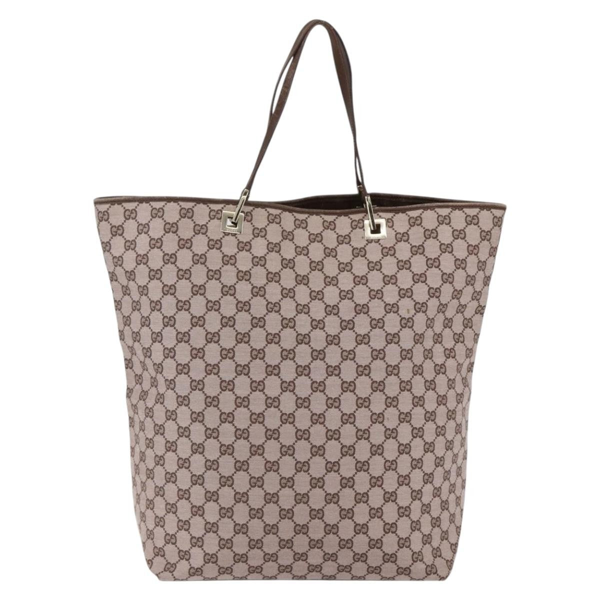 Gucci Vintage Bucket Shopping Tote Gg Canvas Pink Canvas Tote Bag Bag (Pre-Owned)