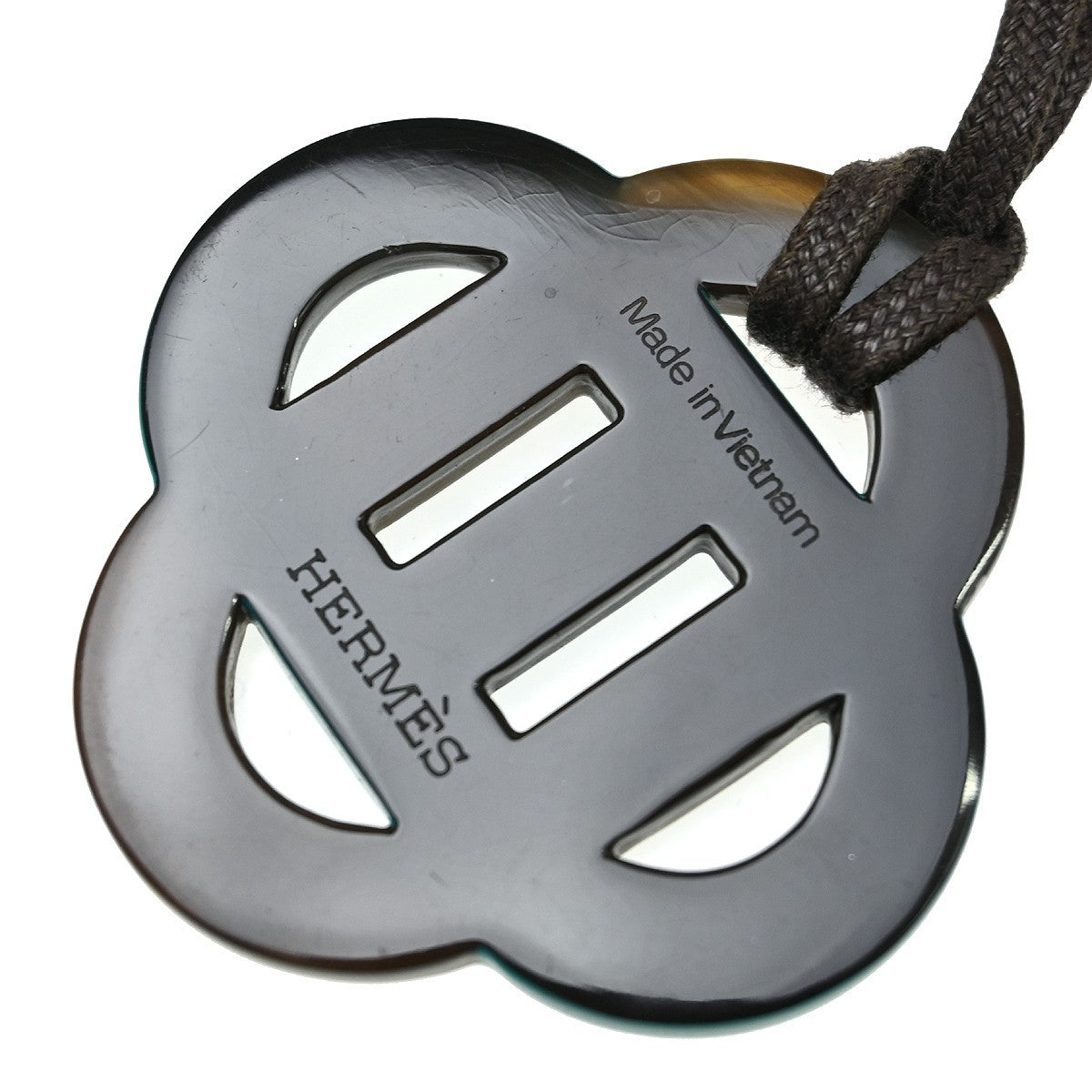 Hermes Isatis Pendant Necklace Buffalo Horn And Lacquer Multicolour Horn Necklace Jewelry (Pre-Owned)