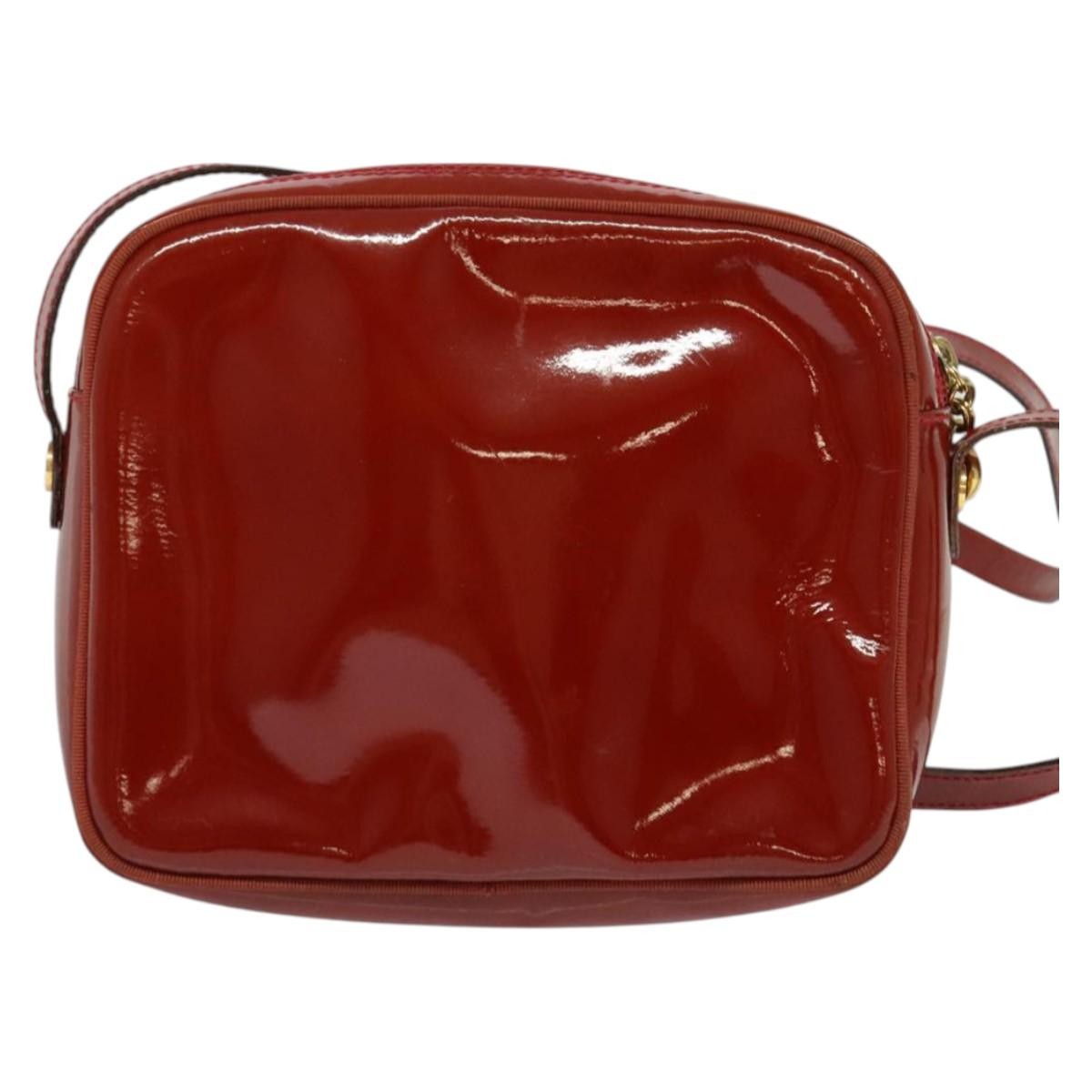 Salvatore Ferragamo Vala Shoulder Bag Patent Leather Red Patent_Leather Shoulder Bag Bag (Pre-Owned)