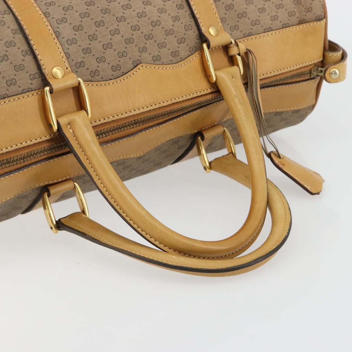 Gucci Vintage Travel Bag Gg Canvas Beige Pvc Travel Bag Bag (Pre-Owned)