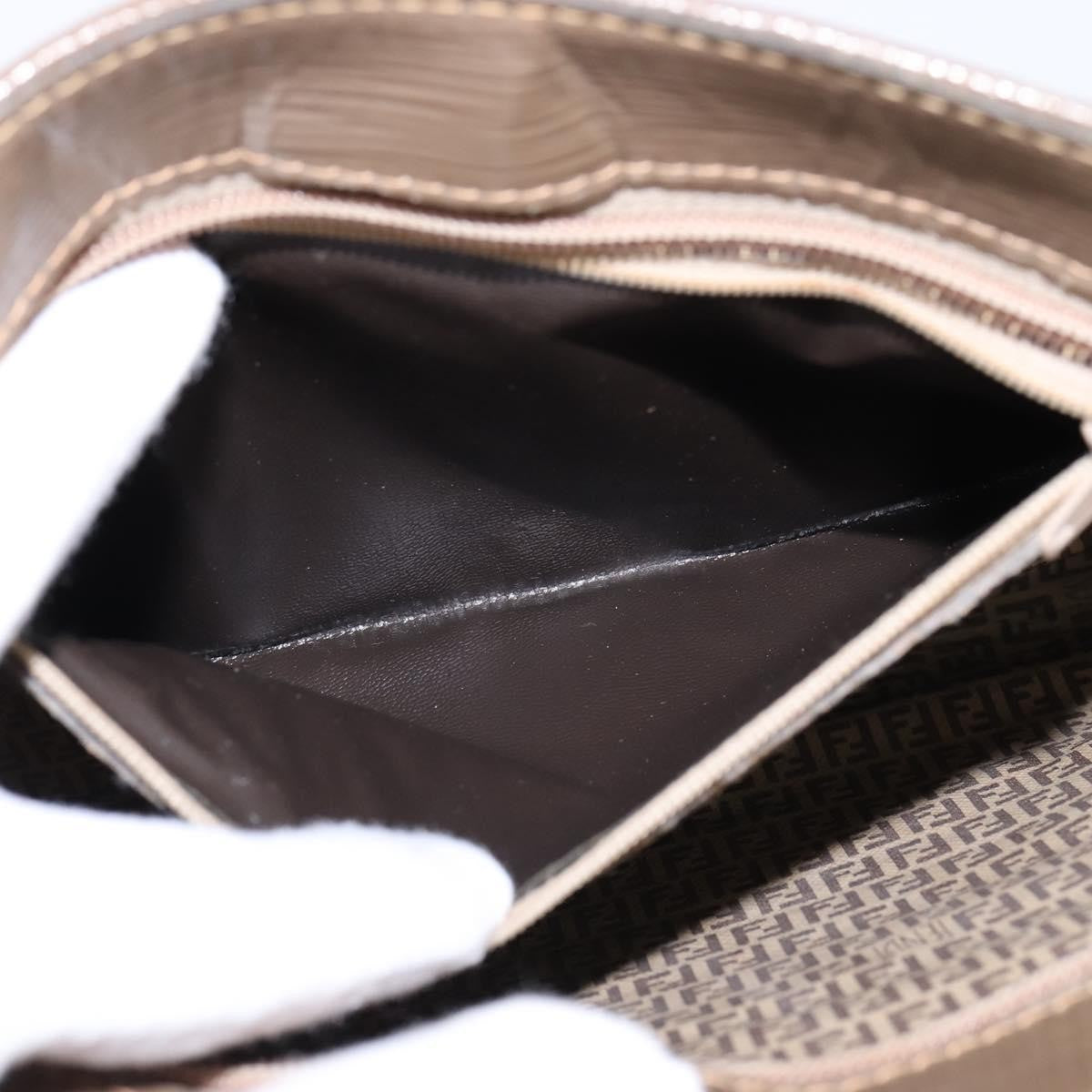 Fendi Vintage Zip Crossbody Bag Zucchino Canvas Beige Canvas Shoulder Bag Bag (Pre-Owned)