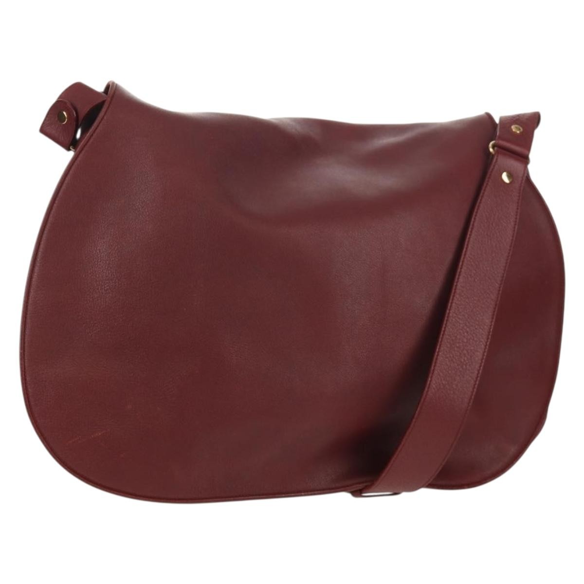 Cartier Must De Cartier Shoulder Bag Leather Burgundy Leather Shoulder Bag Bag (Pre-Owned)