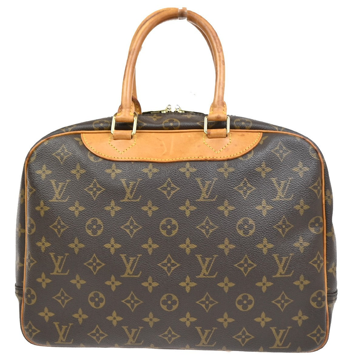 Louis Vuitton Deauville Handbag Monogram Canvas Brown Canvas Handbag (Pre-Owned)