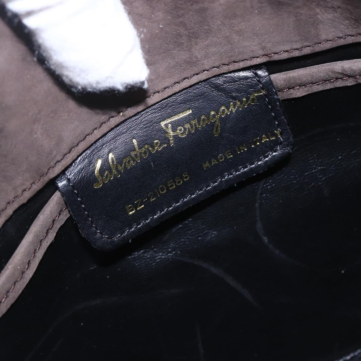 Salvatore Ferragamo Vala Shoulder Bag Suede Brown Suede Shoulder Bag Bag (Pre-Owned)