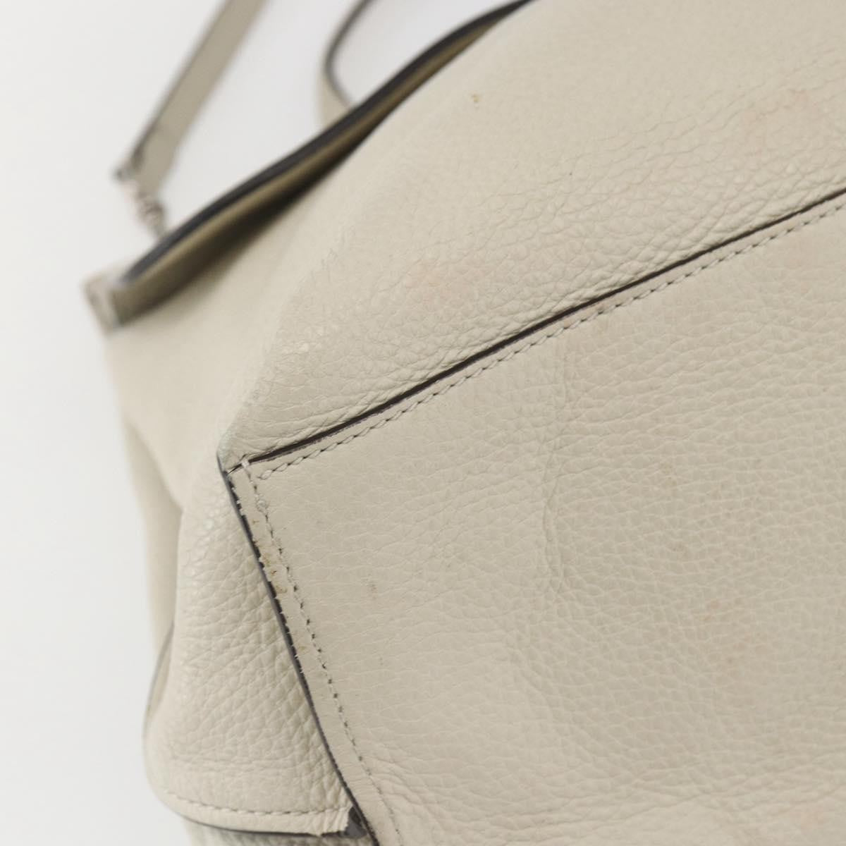 Gucci Bamboo Daily Top Handle Bag Leather White Leather Handbag (Pre-Owned)