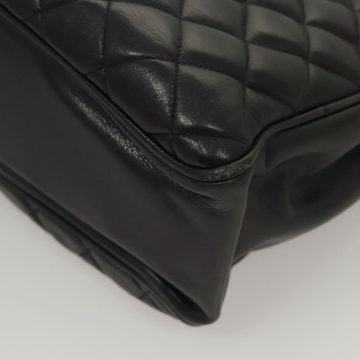 Chanel Chain Shoulder Bag Leather Black Leather Shoulder Bag Bag (Pre-Owned)