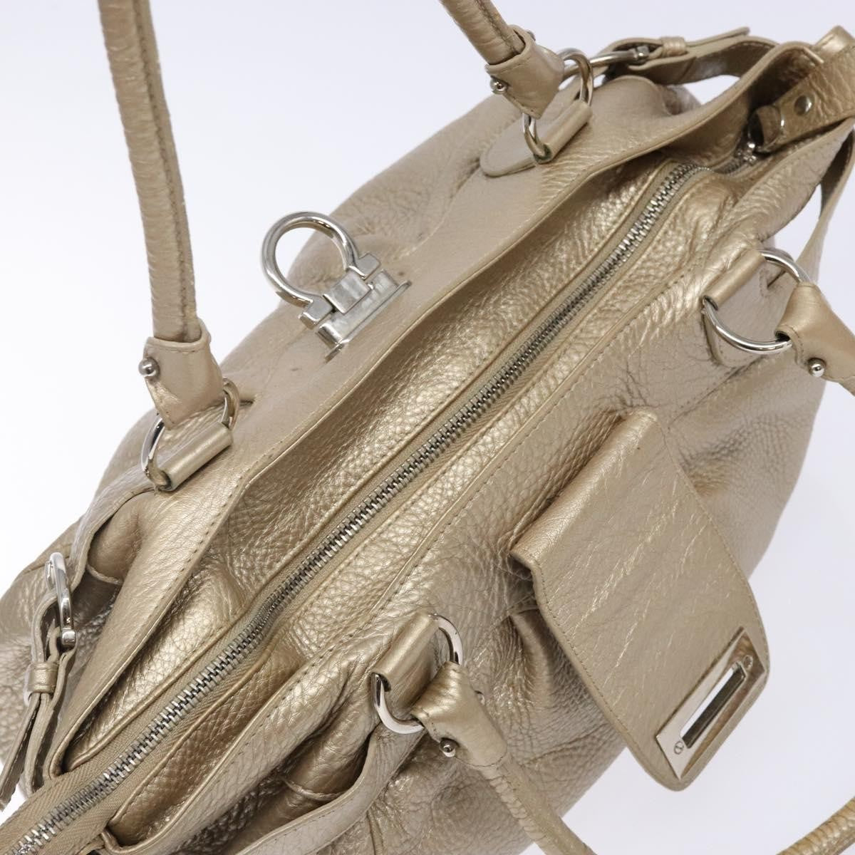 Salvatore Ferragamo Marisa Satchel Leather Gold Leather Bag (Pre-Owned)