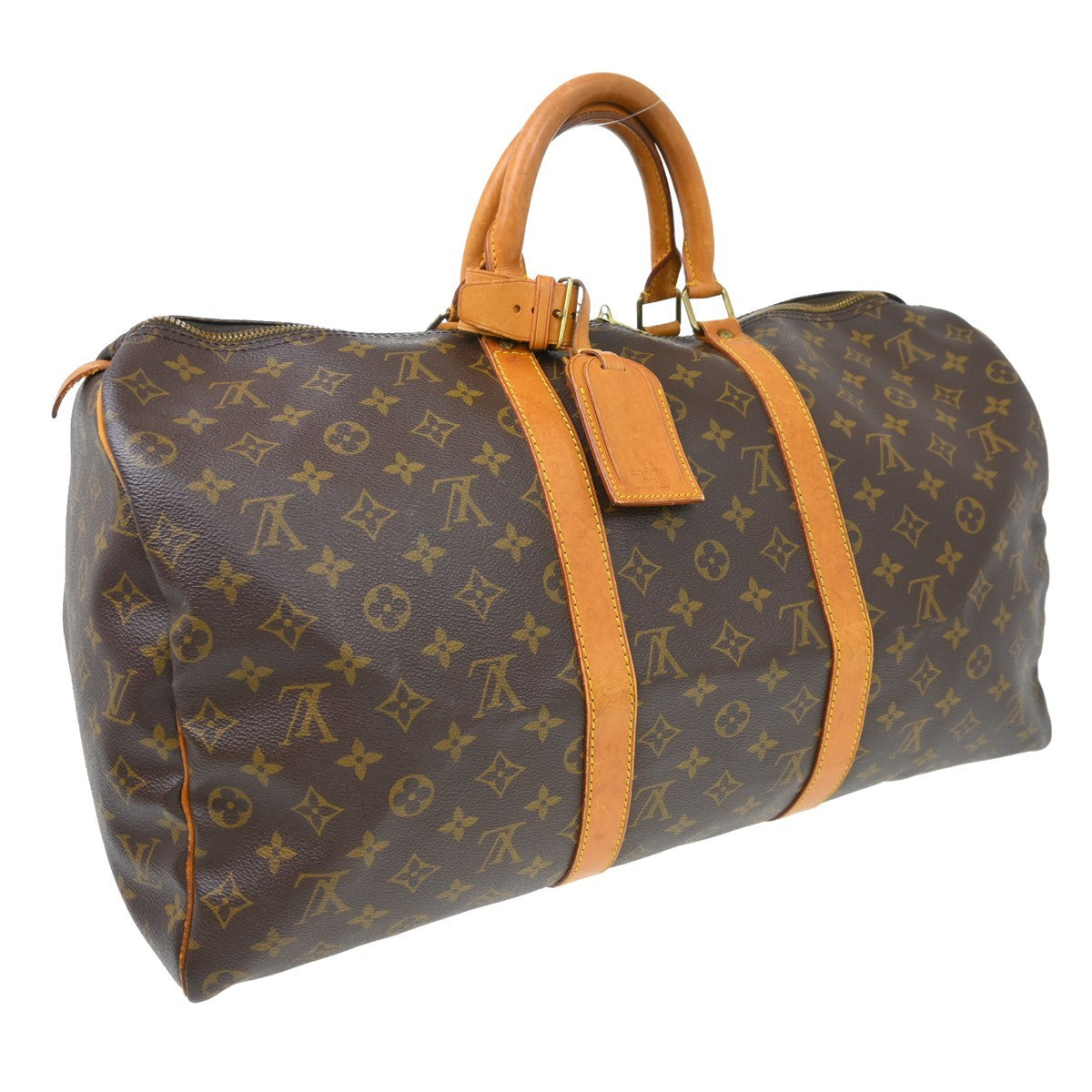 Louis Vuitton Keepall Bag Monogram Canvas Brown Canvas Travel Bag Bag (Pre-Owned)