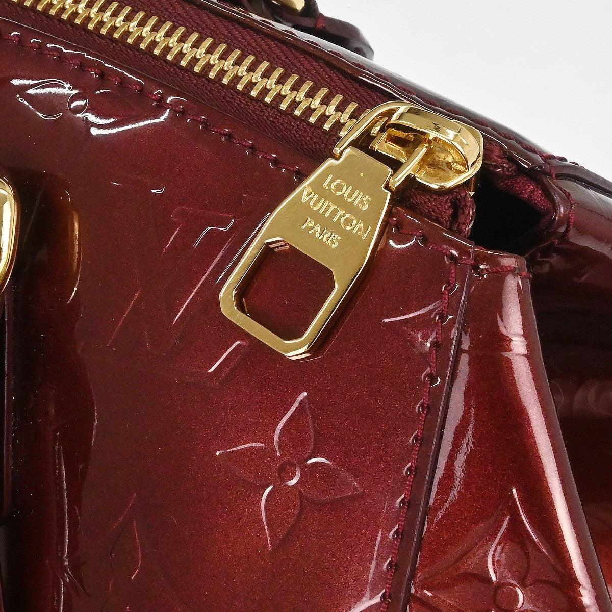 Louis Vuitton Sherwood Handbag Monogram Vernis Red Patent_Leather Handbag (Pre-Owned)