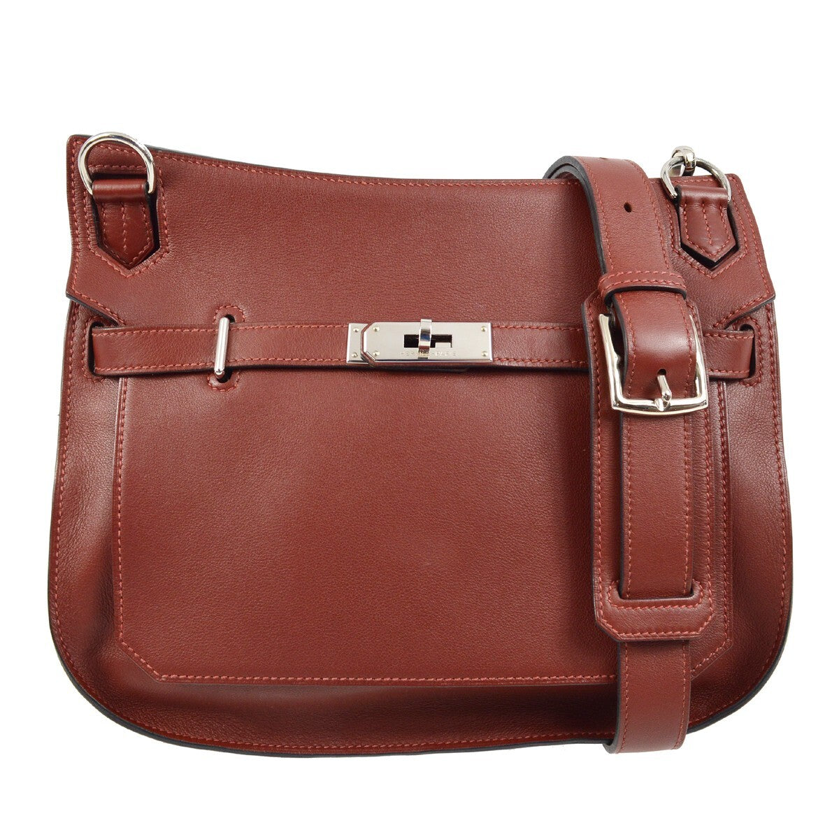 Hermes Jypsiere Bag Swift Burgundy Leather Shoulder Bag Bag (Pre-Owned)