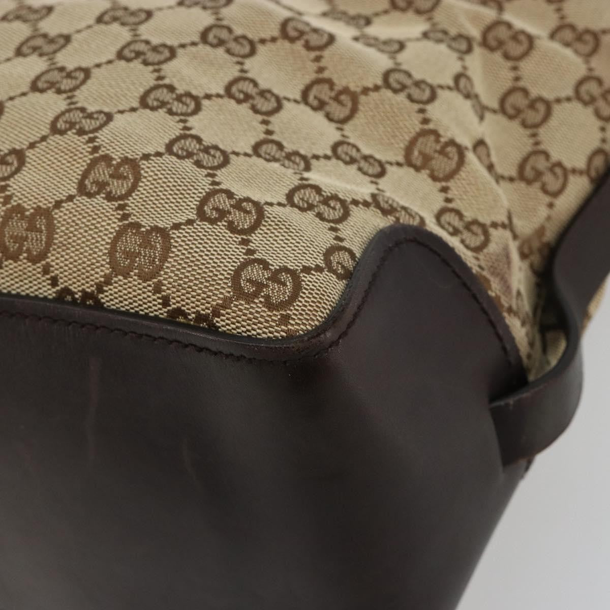 Gucci Belted Bucket Tote Gg Canvas With Leather Beige Canvas Tote Bag Bag (Pre-Owned)