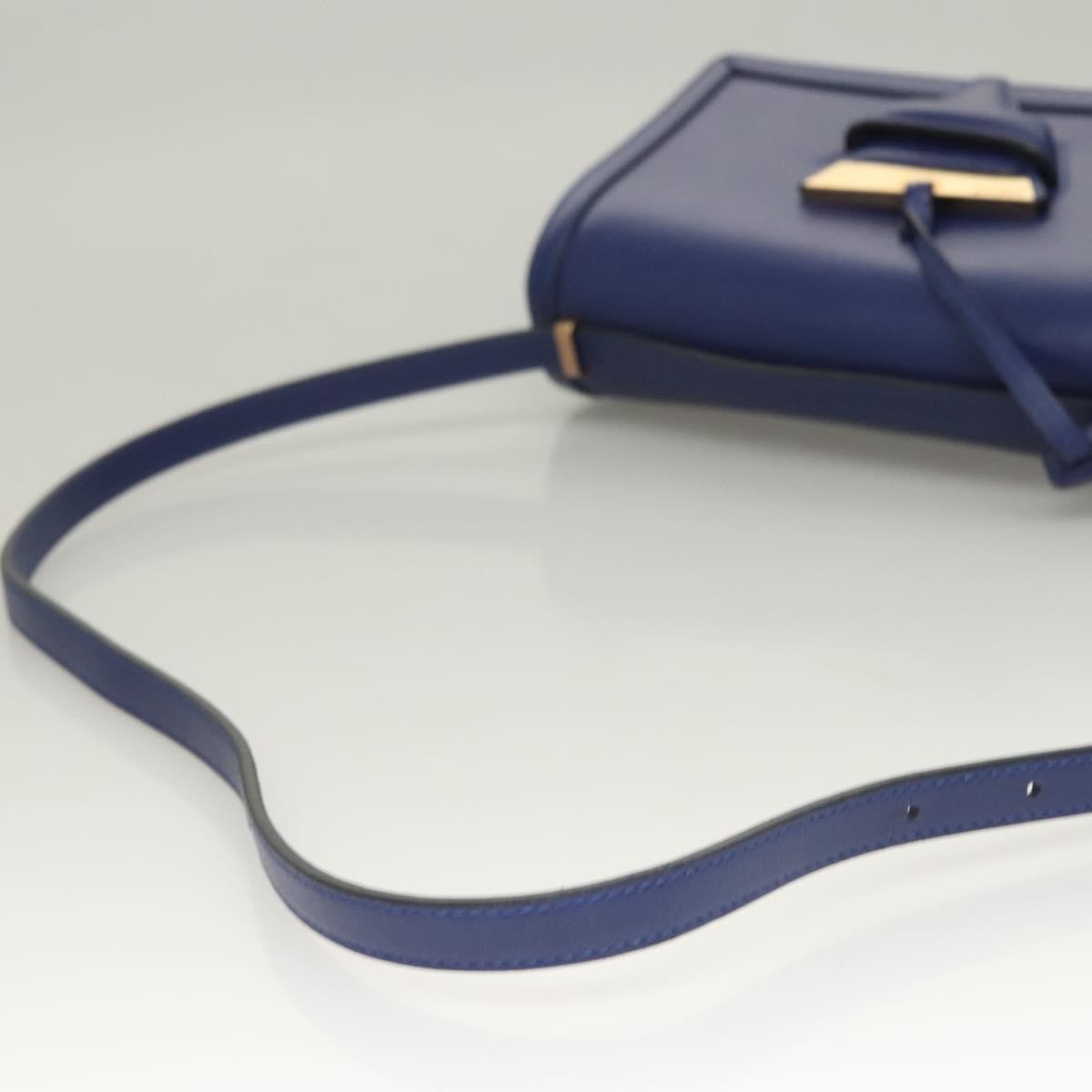 Loewe Barcelona Shoulder Bag Leather Blue Leather Shoulder Bag Bag (Pre-Owned)