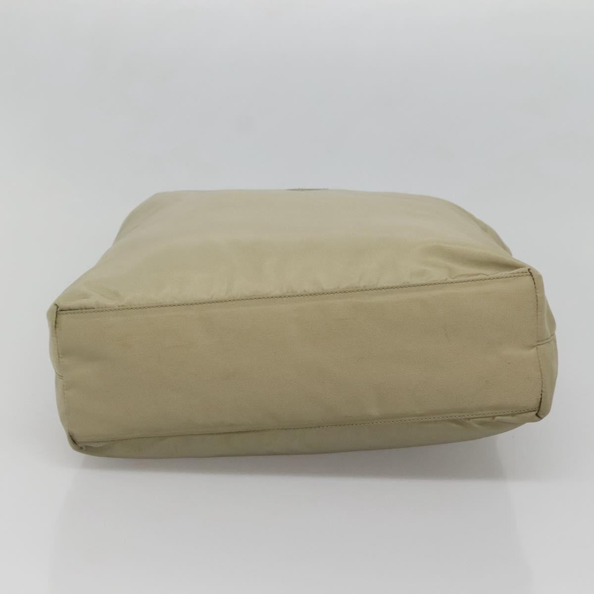 Prada Vintage Zip Tote Tessuto Beige Nylon Tote Bag Bag (Pre-Owned)