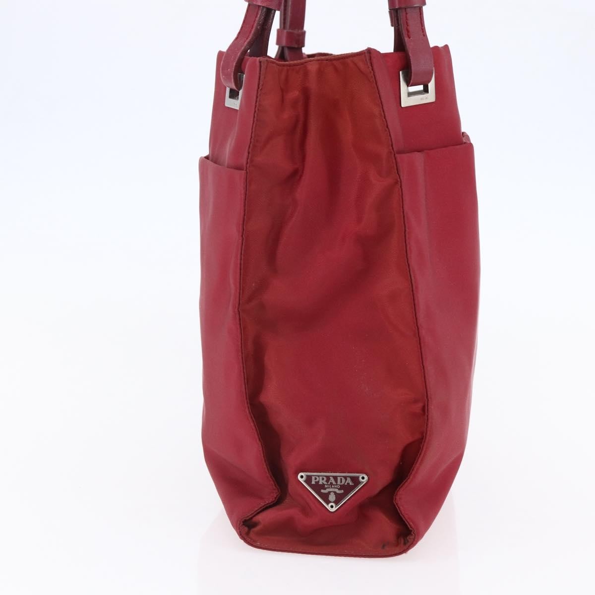 Prada Vintage Tote Tessuto Red Nylon Tote Bag Bag (Pre-Owned)