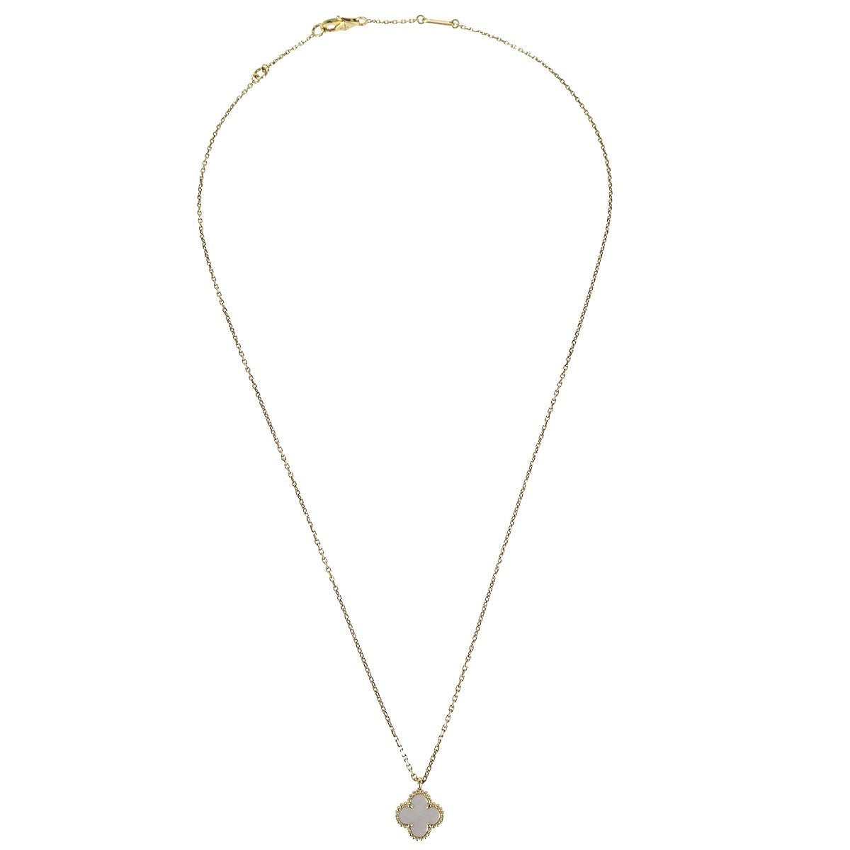 Van Cleef & Arpels Vintage Alhambra Pendant Necklace 18K Yellow Gold And Mother Of Pearl Gold Yellow_Gold Necklace Jewelry (Pre-Owned)
