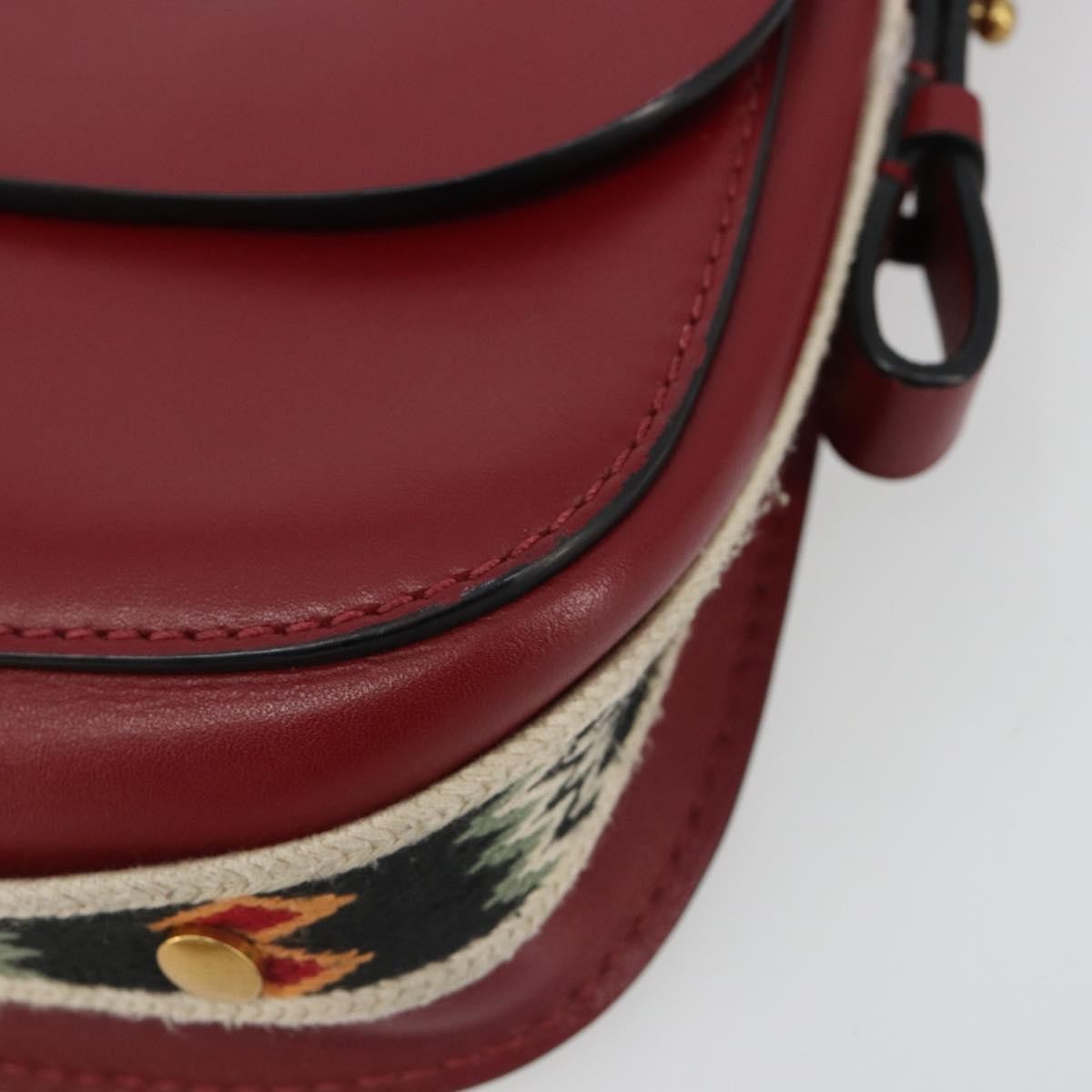 Christian Dior Diorodeo Flap Bag Leather Red Leather Shoulder Bag Bag (Pre-Owned)