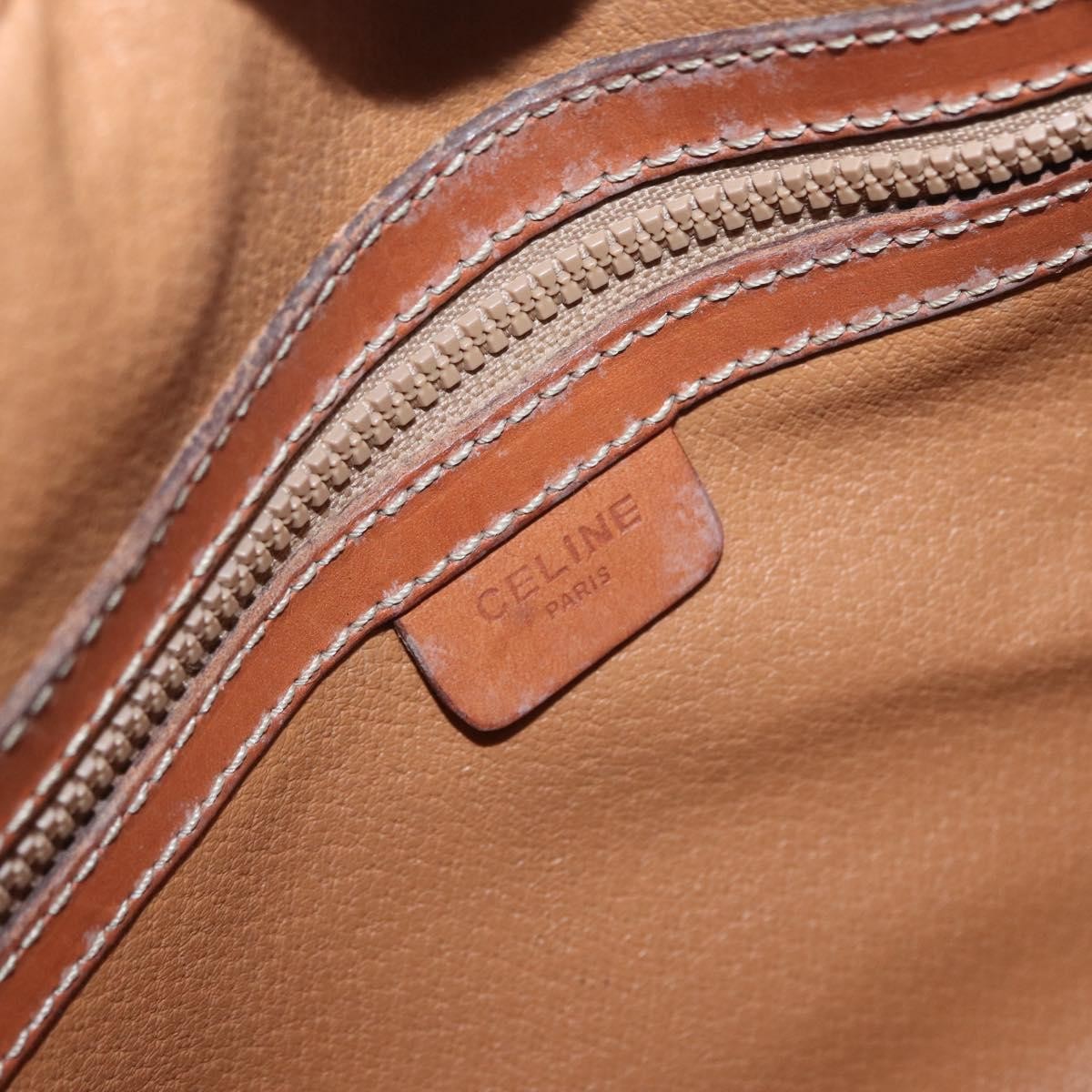 Celine Vintage Macadam Shoulder Bag Canvas And Leather Beige Canvas Shoulder Bag Bag (Pre-Owned)