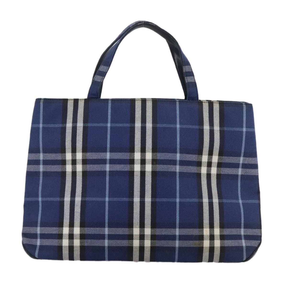 Burberry Nova Check Tote Canvas Check Pattern Blue Canvas Tote Bag Bag (Pre-Owned)