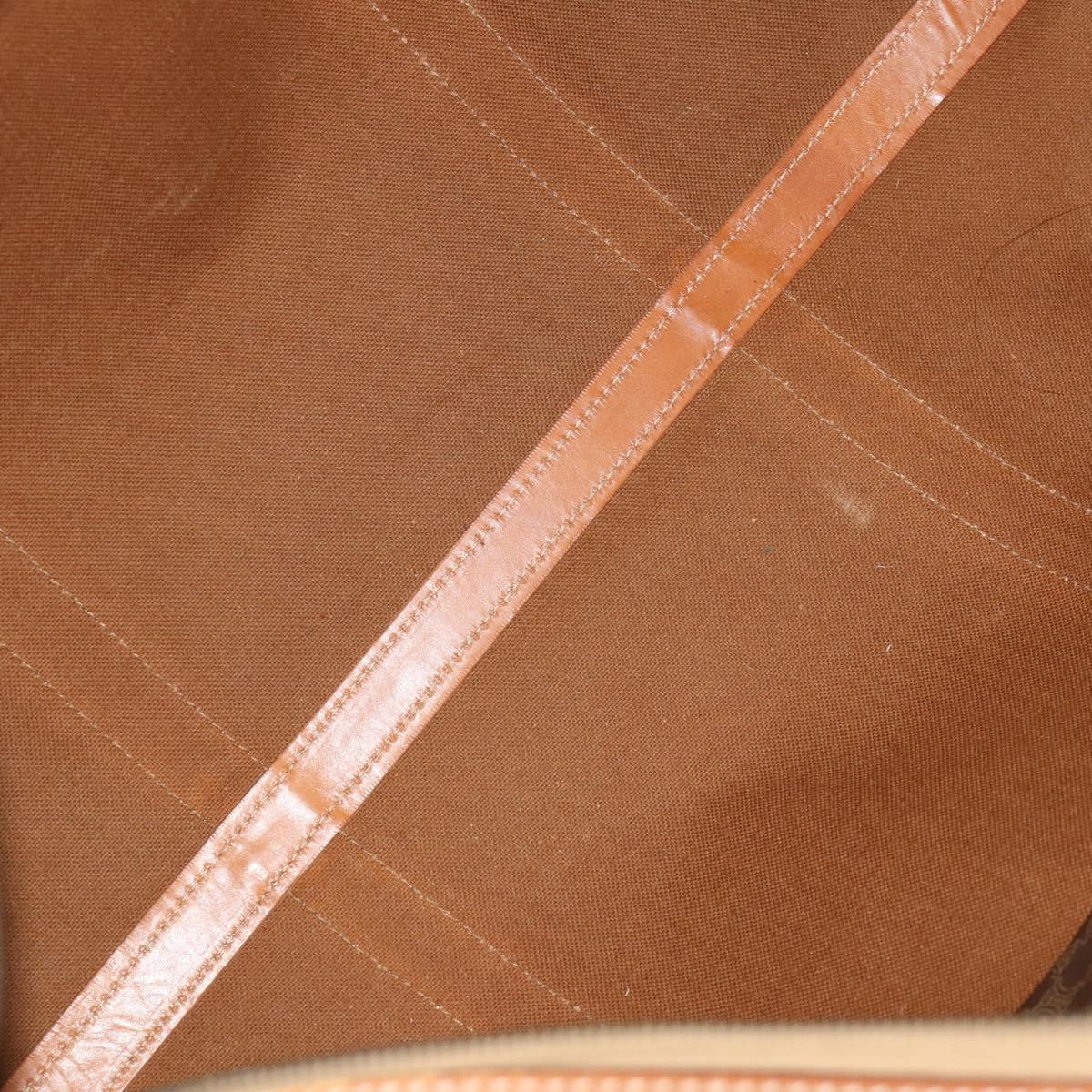 Celine Vintage Duffle Bag Macadam Coated Canvas Brown Canvas Travel Bag Bag (Pre-Owned)