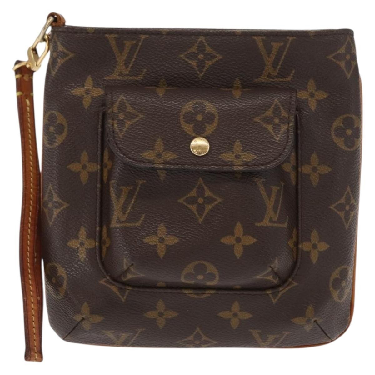 Louis Vuitton Partition Wristlet Clutch Monogram Canvas Brown Canvas Clutche & Pouche Bag (Pre-Owned)