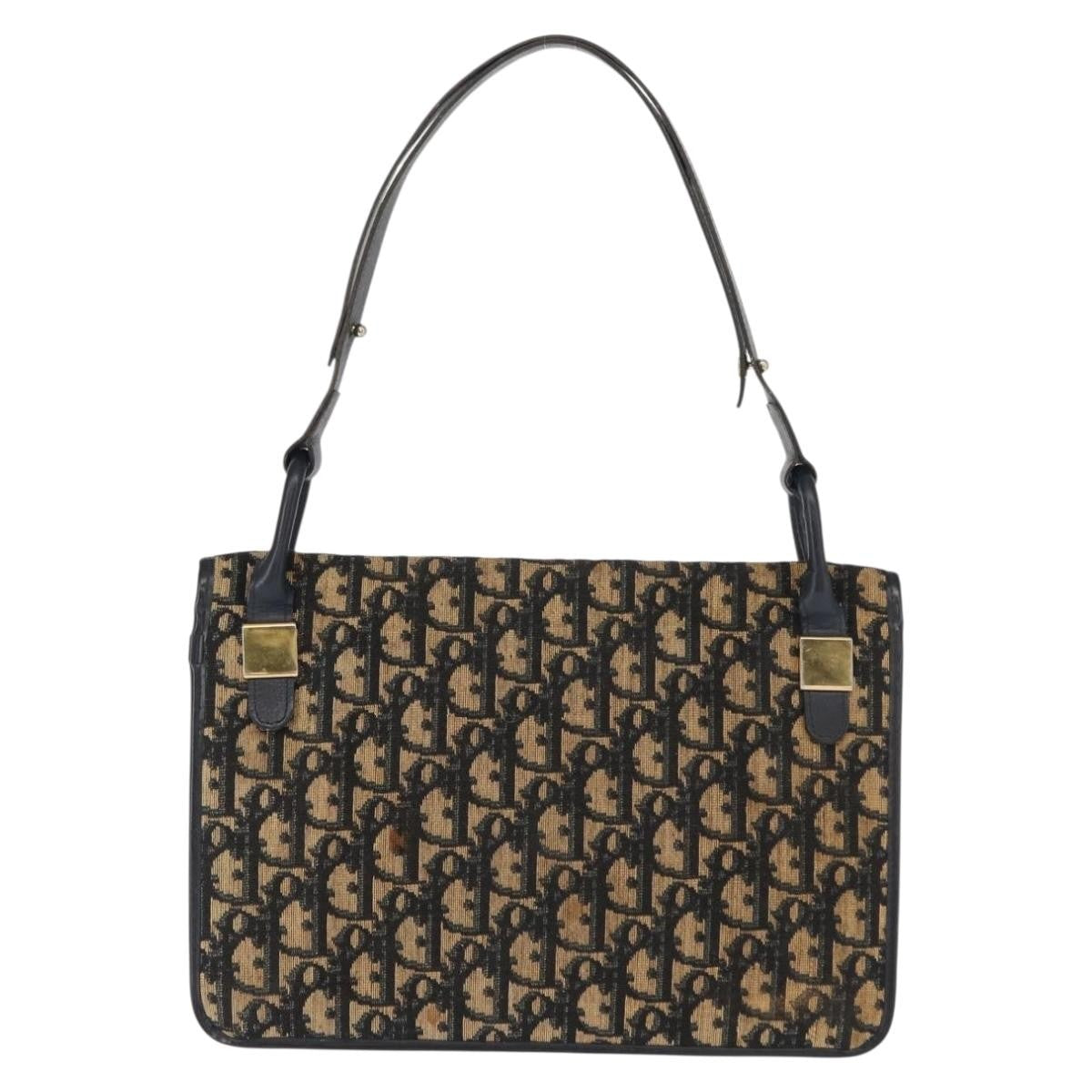 Christian Dior Vintage Trotter Shoulder Bag Canvas Navy Canvas Shoulder Bag Bag (Pre-Owned)