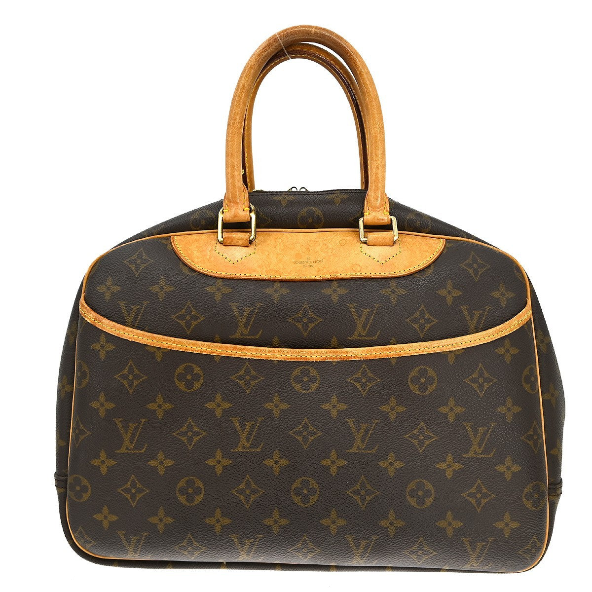 Louis Vuitton Deauville Handbag Monogram Canvas Brown Canvas Handbag (Pre-Owned)