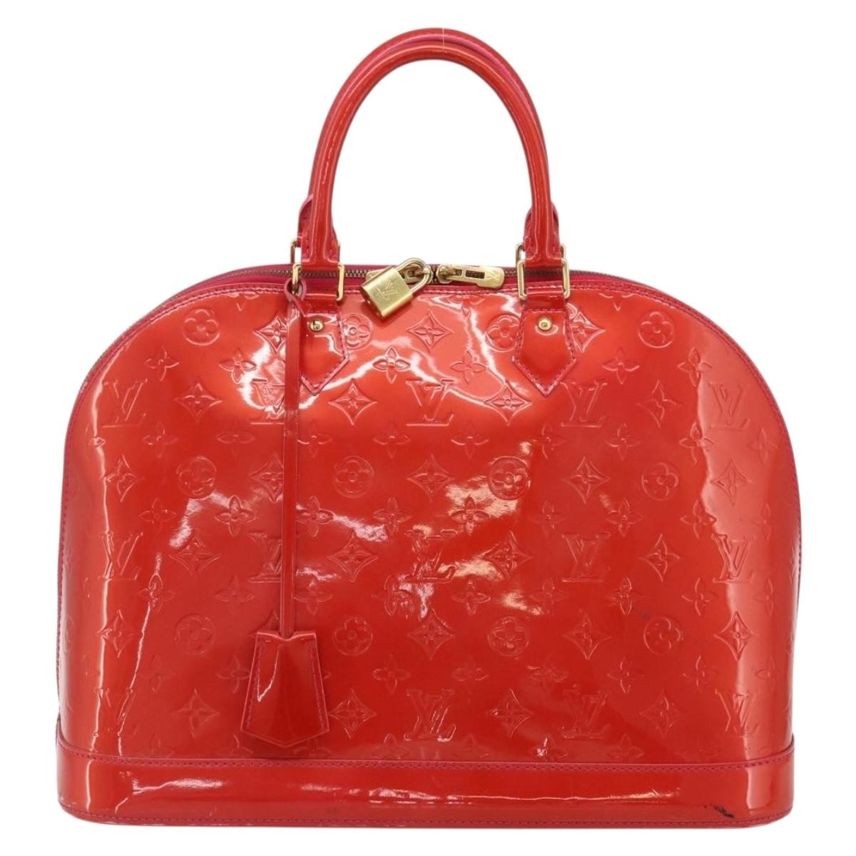 Louis Vuitton Alma Handbag Monogram Vernis Red Patent_Leather Handbag (Pre-Owned)
