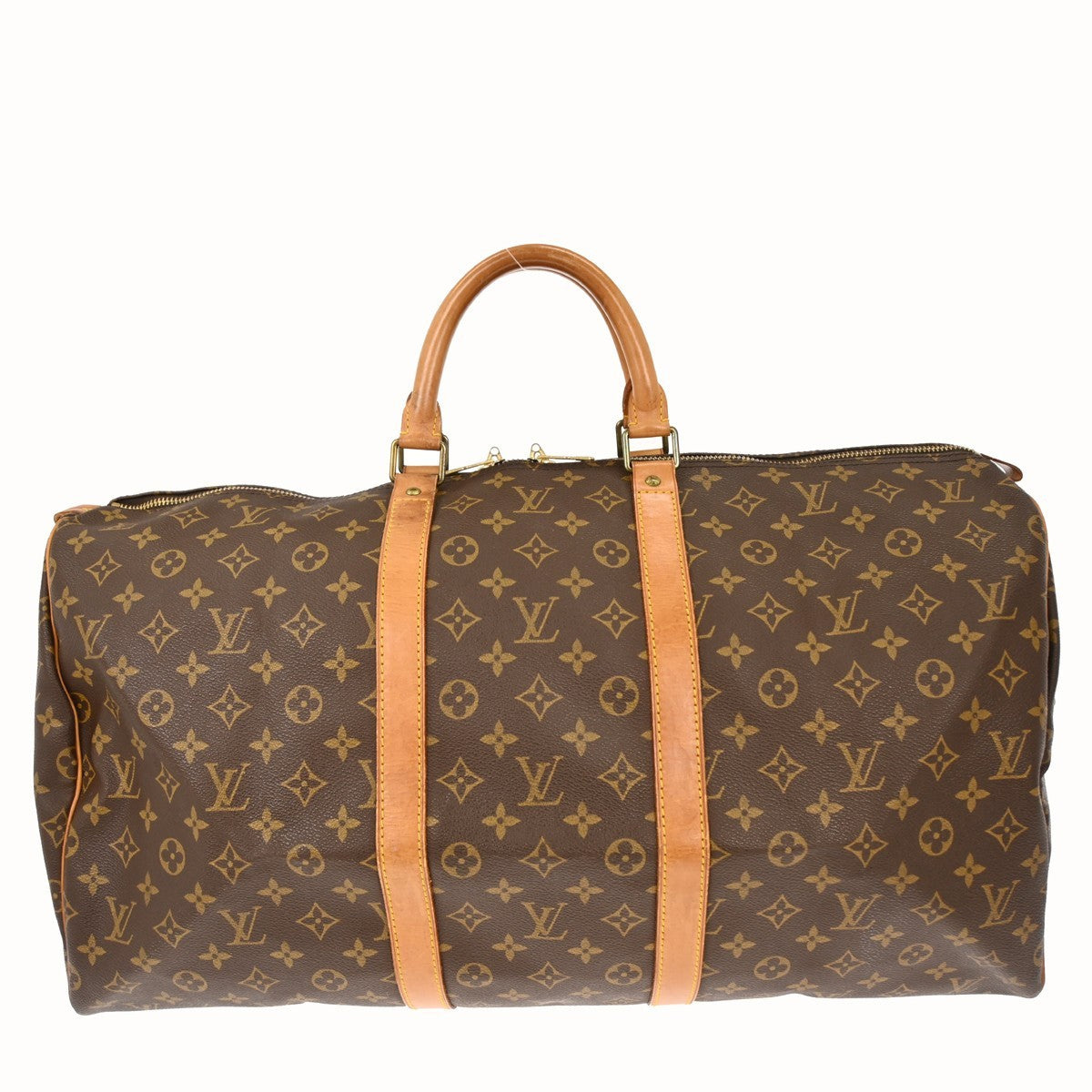 Louis Vuitton Keepall Bag Monogram Canvas Brown Canvas Travel Bag Bag (Pre-Owned)