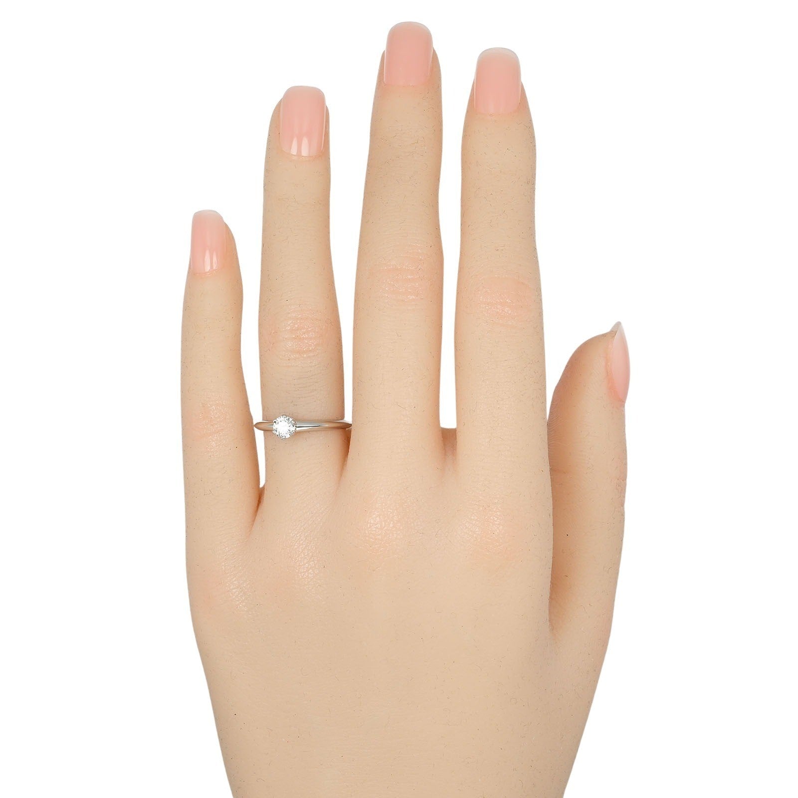 Tiffany & Co. Tiffany Setting Solitaire Ring Platinum With Rbc Diamond Silver Platinum Ring Jewelry (Pre-Owned)