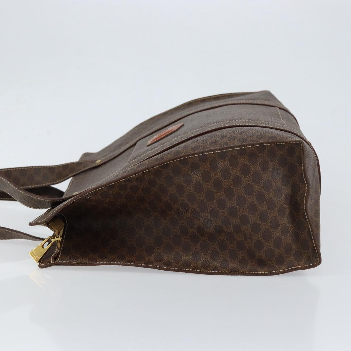 Celine Vintage Macadam Tote Bag Canvas Brown Canvas Tote Bag Bag (Pre-Owned)