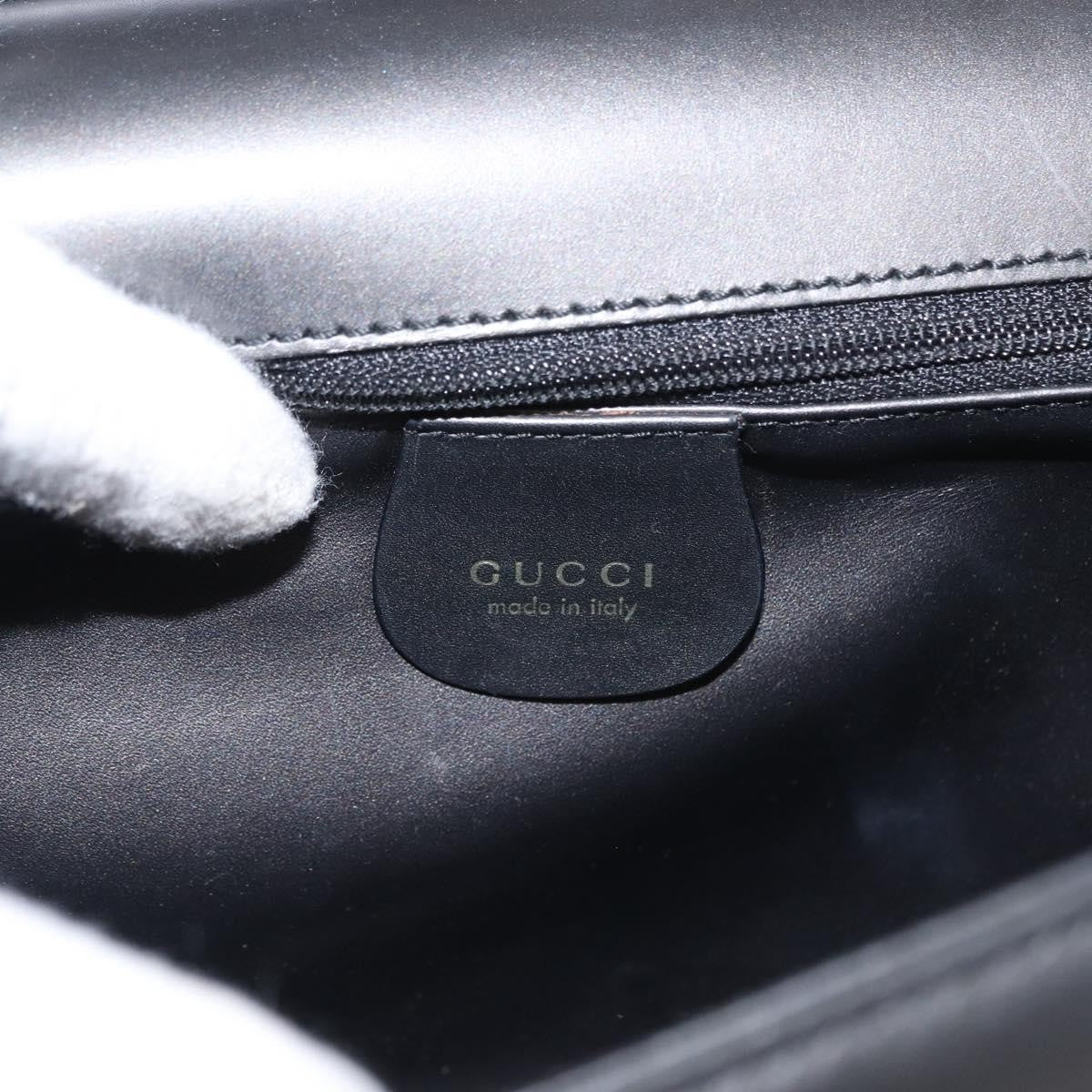 Gucci Vintage Shoulder Bag Leather Black Leather Shoulder Bag Bag (Pre-Owned)