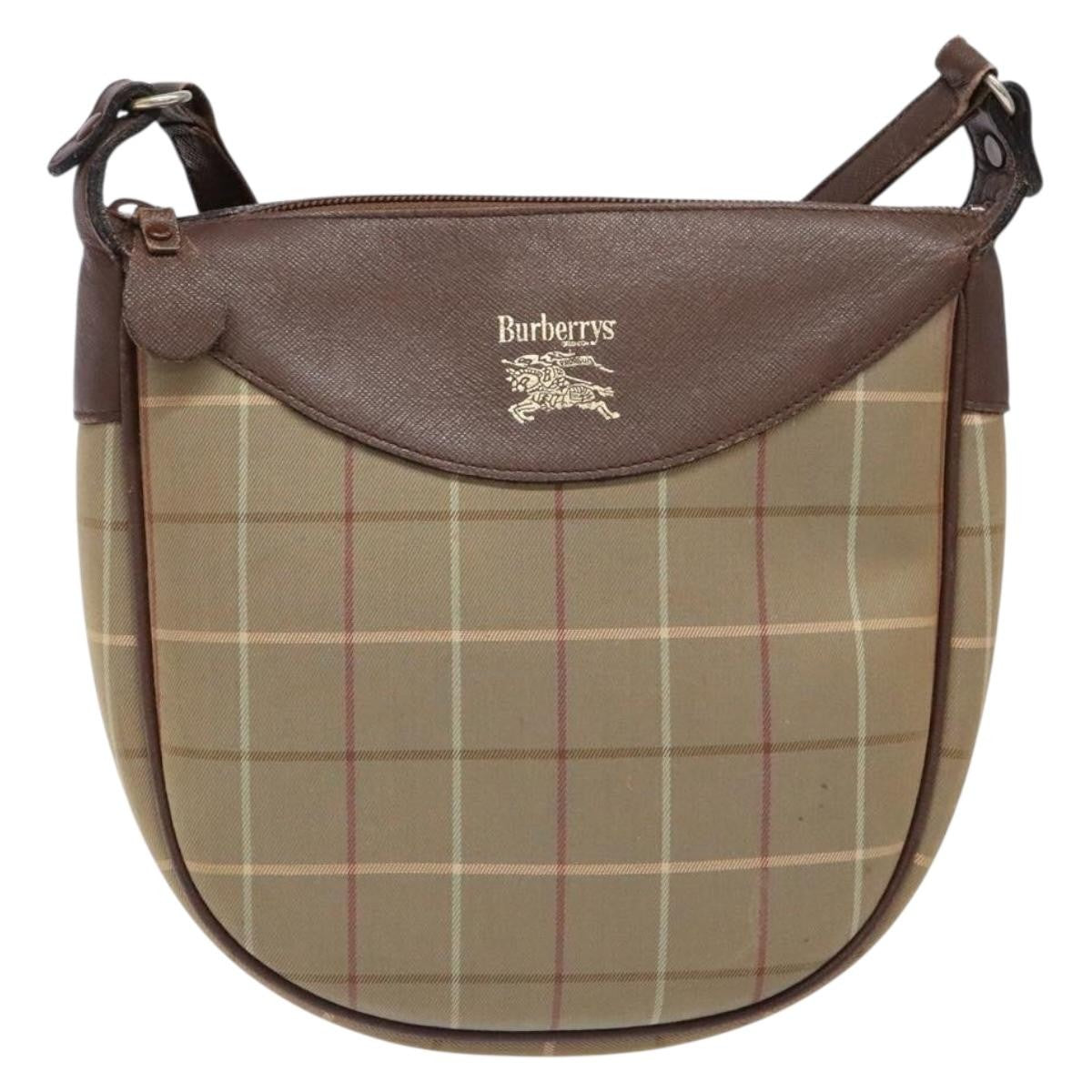 Burberry Nova Check Shoulder Bag Canvas Beige Canvas Shoulder Bag Bag (Pre-Owned)