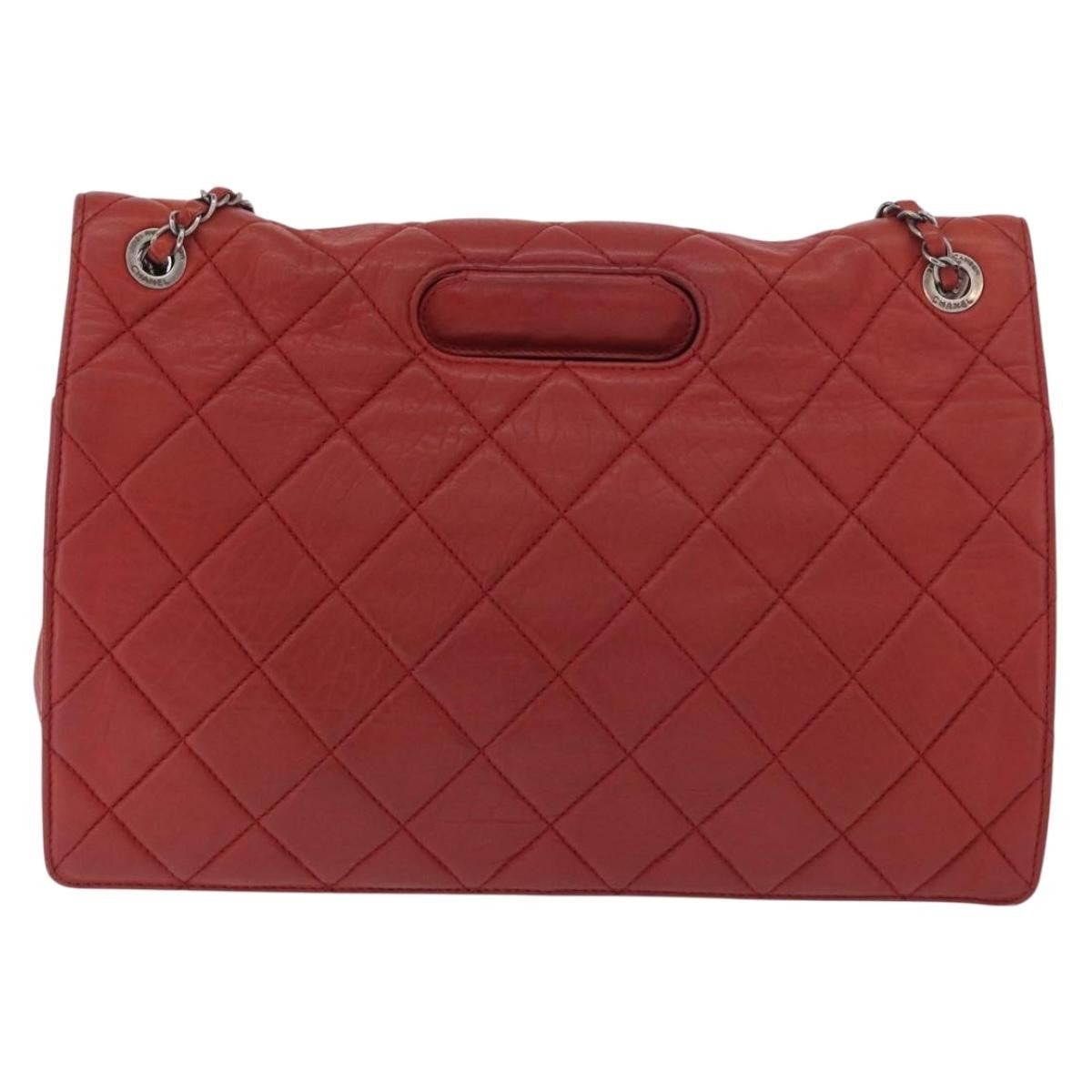 Chanel 2.55 Shoulder Bag Leather Red Leather Handbag (Pre-Owned)